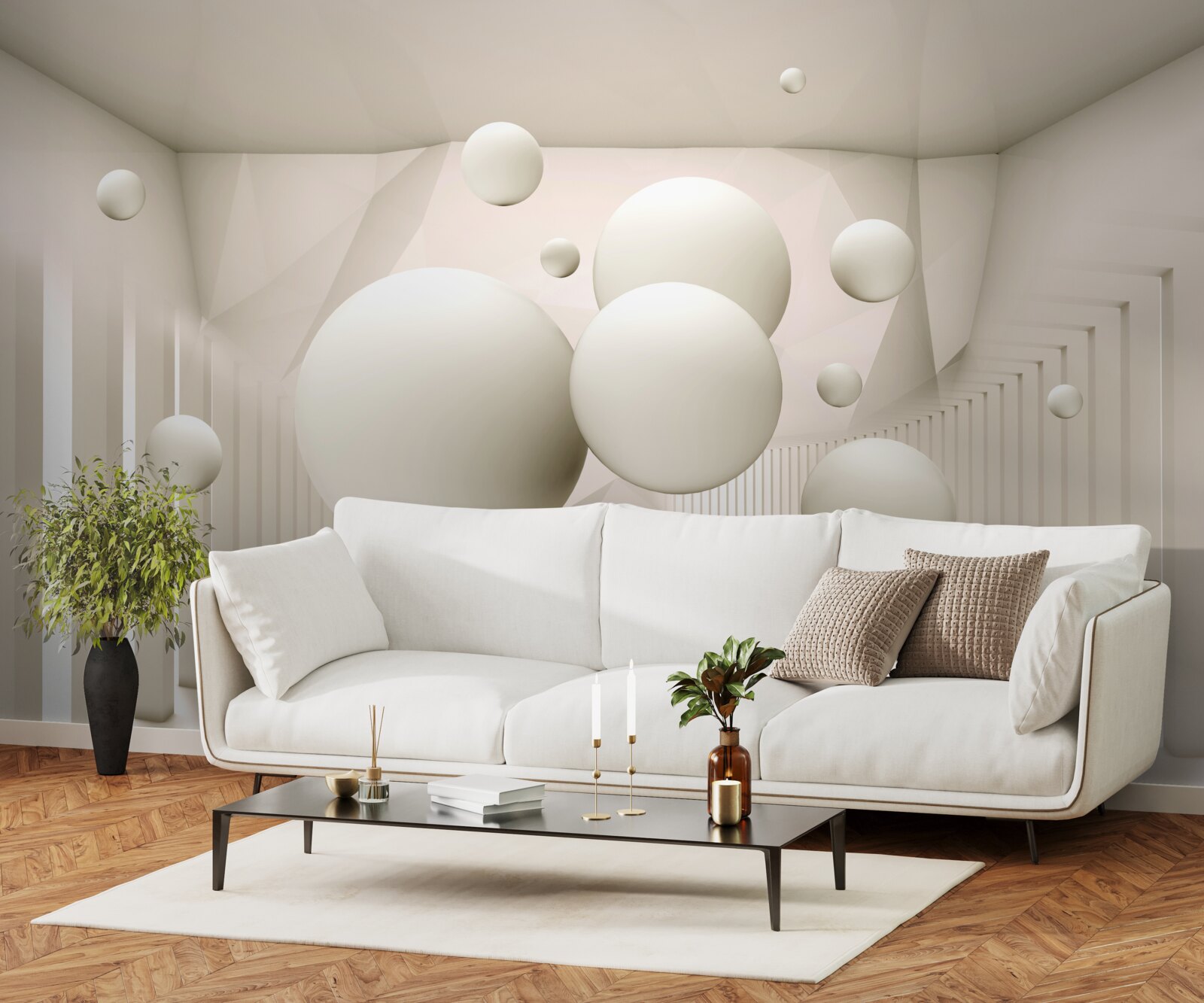 Фотошпалери білосніжні плаваючі колеса