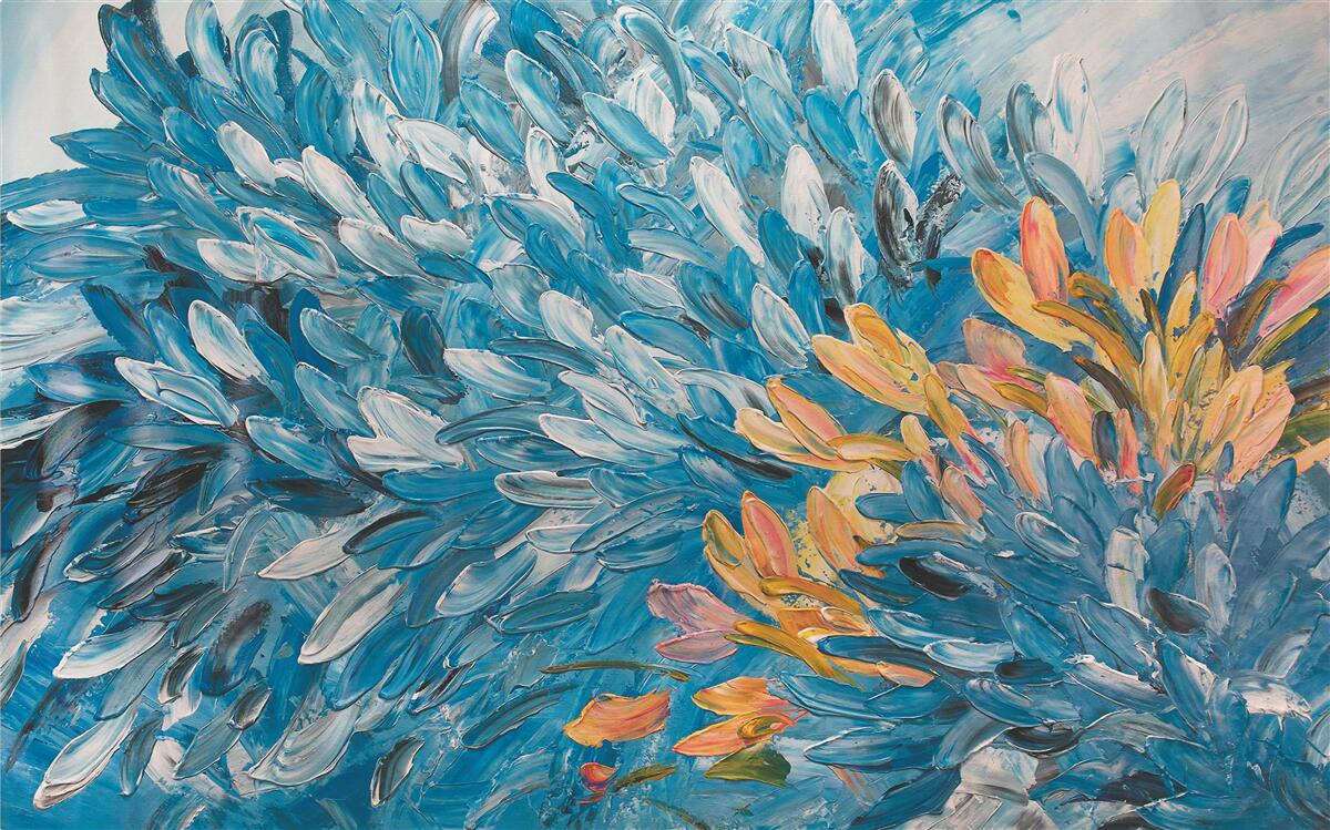 Фотошпалери синьо-помаранчеве зображення