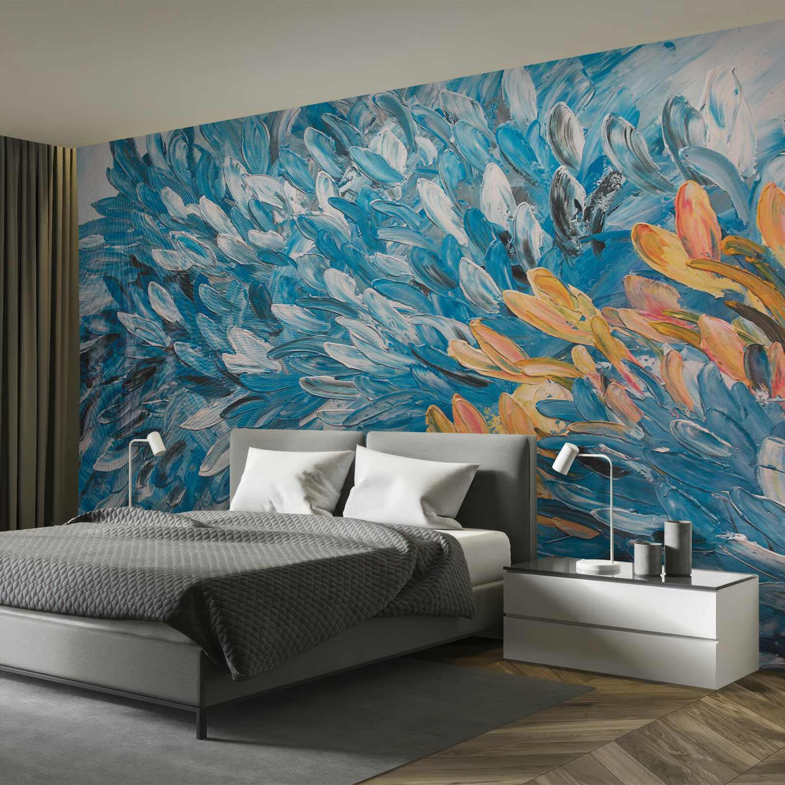 Фотошпалери синьо-помаранчеве зображення