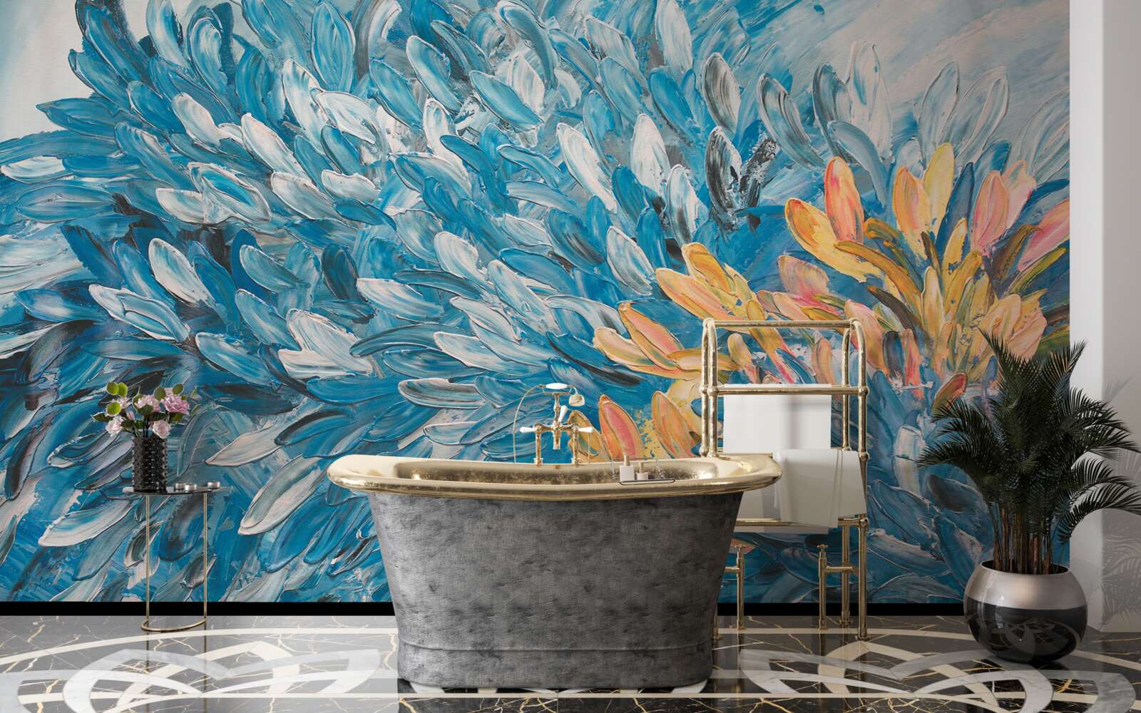 Фотошпалери синьо-помаранчеве зображення