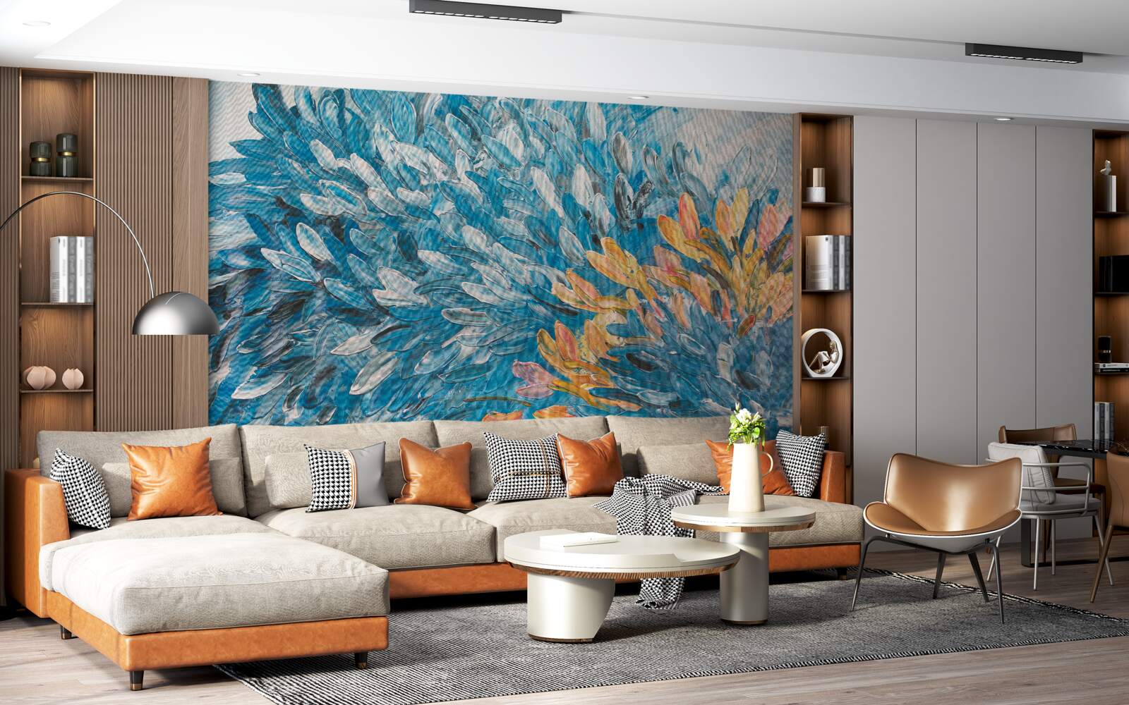 Фотошпалери синьо-помаранчеве зображення