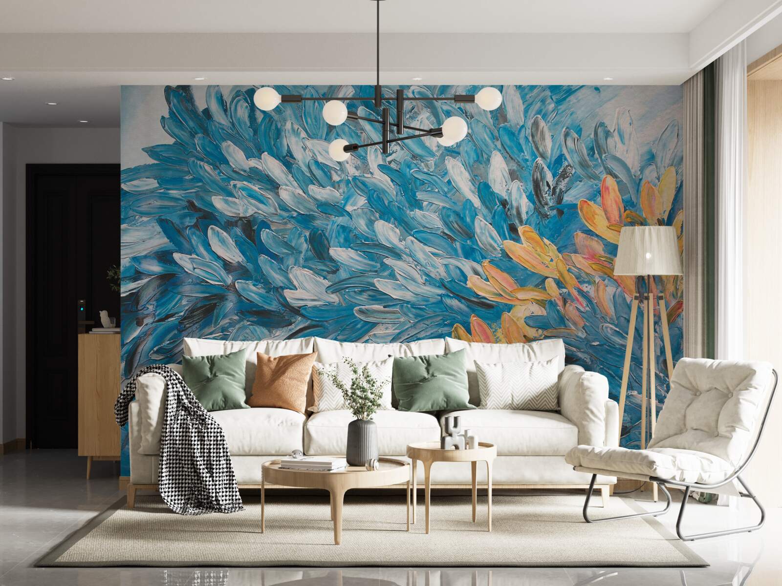 Фотошпалери синьо-помаранчеве зображення