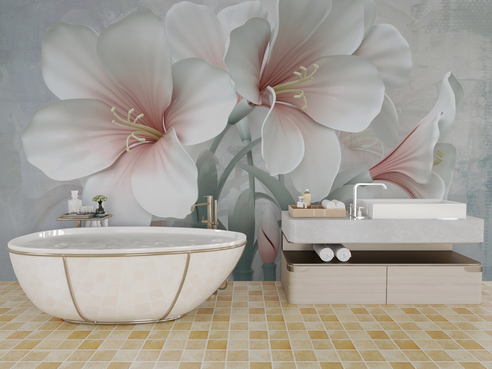 Фотошпалери ароматна композиція з ніжних лілій