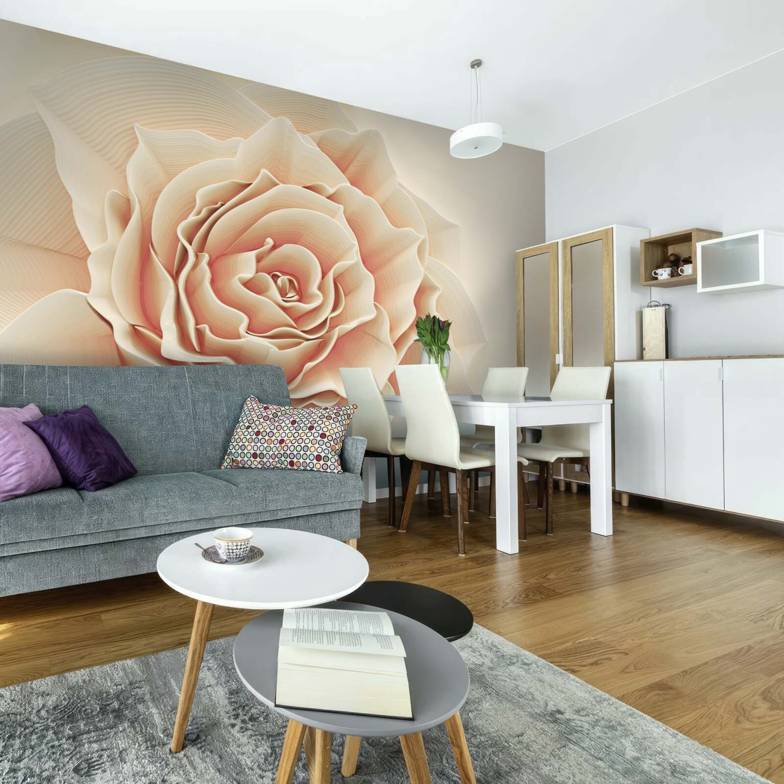 Фотошпалери велика кремова троянда