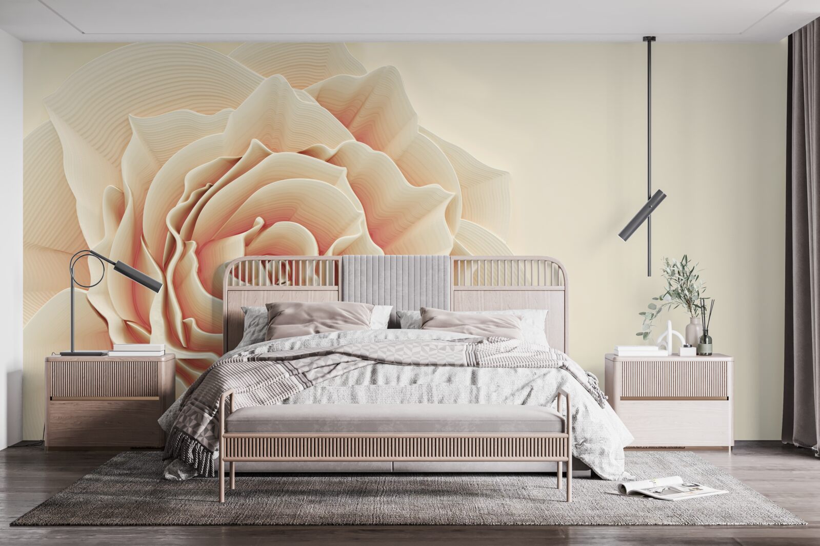 Фотошпалери велика кремова троянда