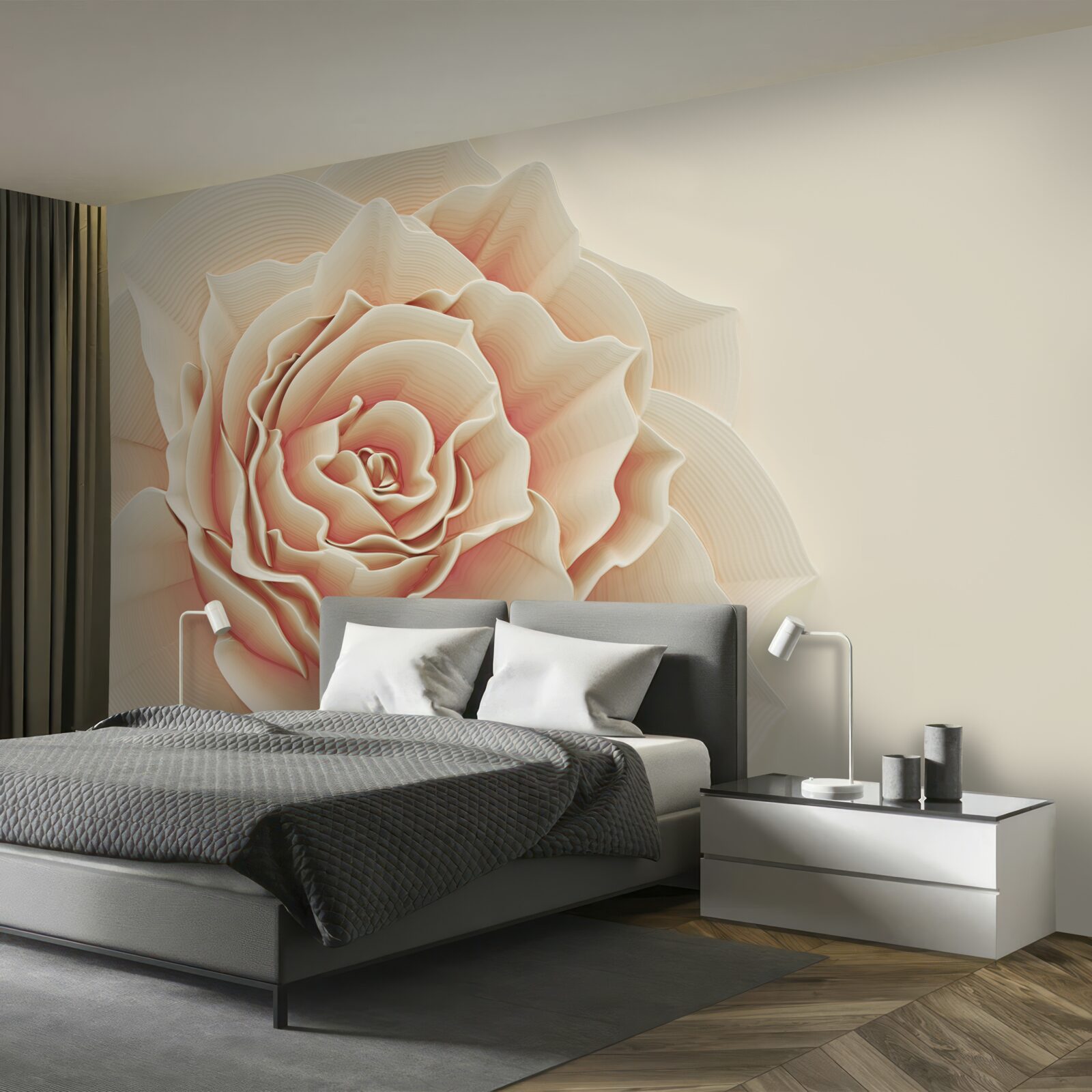 Фотошпалери велика кремова троянда