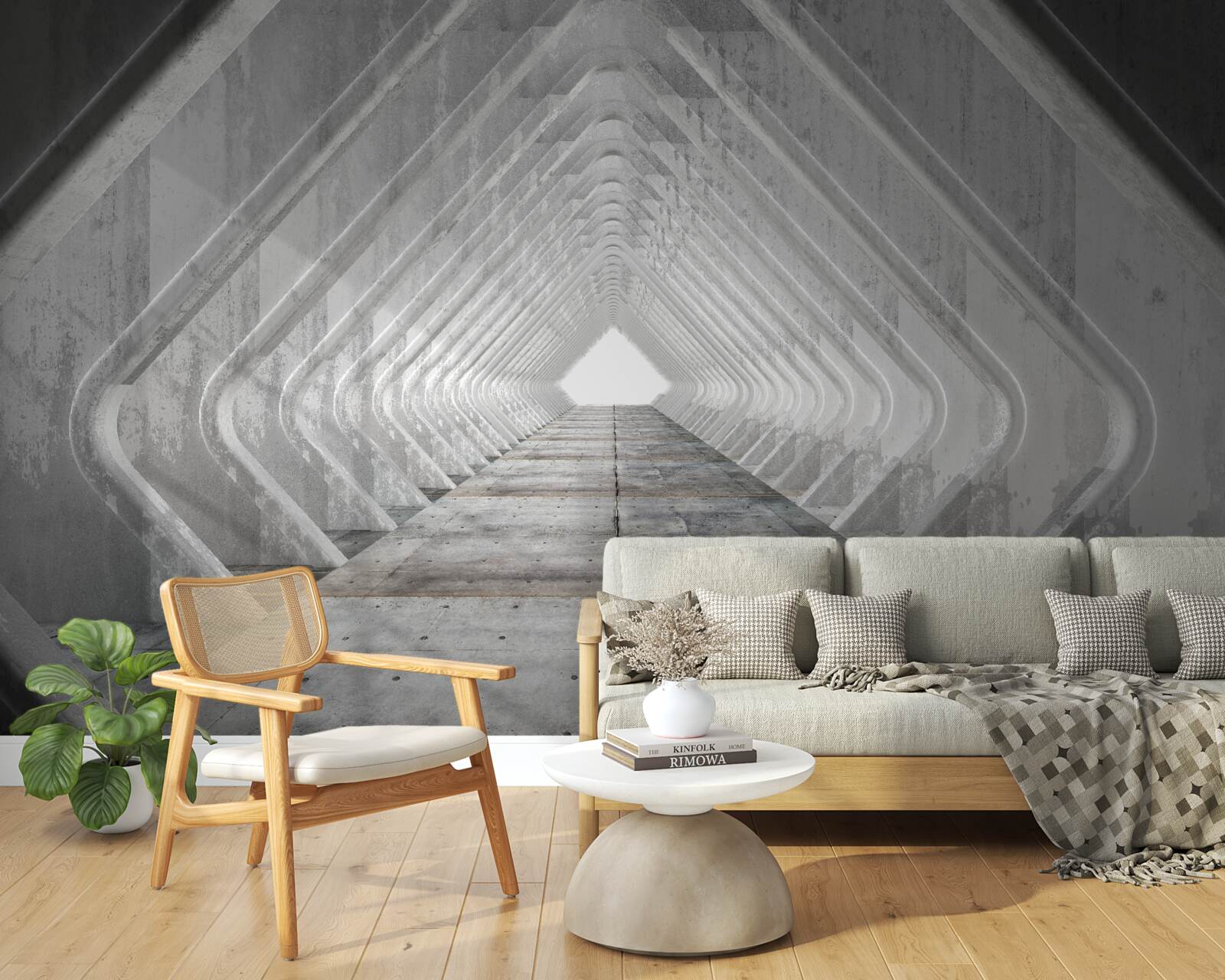 Фотошпалери нескінченний сірий коридор