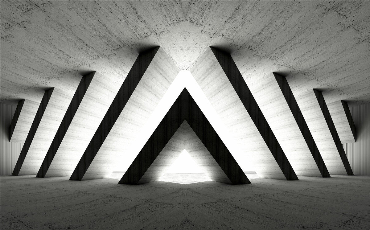 Фотошпалери коридор в абстрактних відтінках сірого