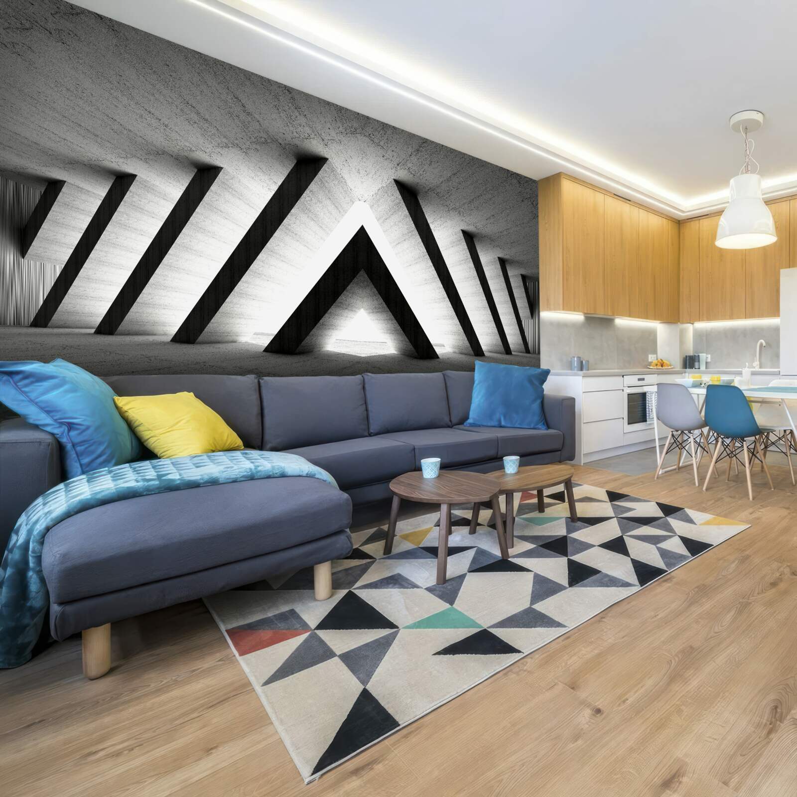 Фотошпалери коридор в абстрактних відтінках сірого