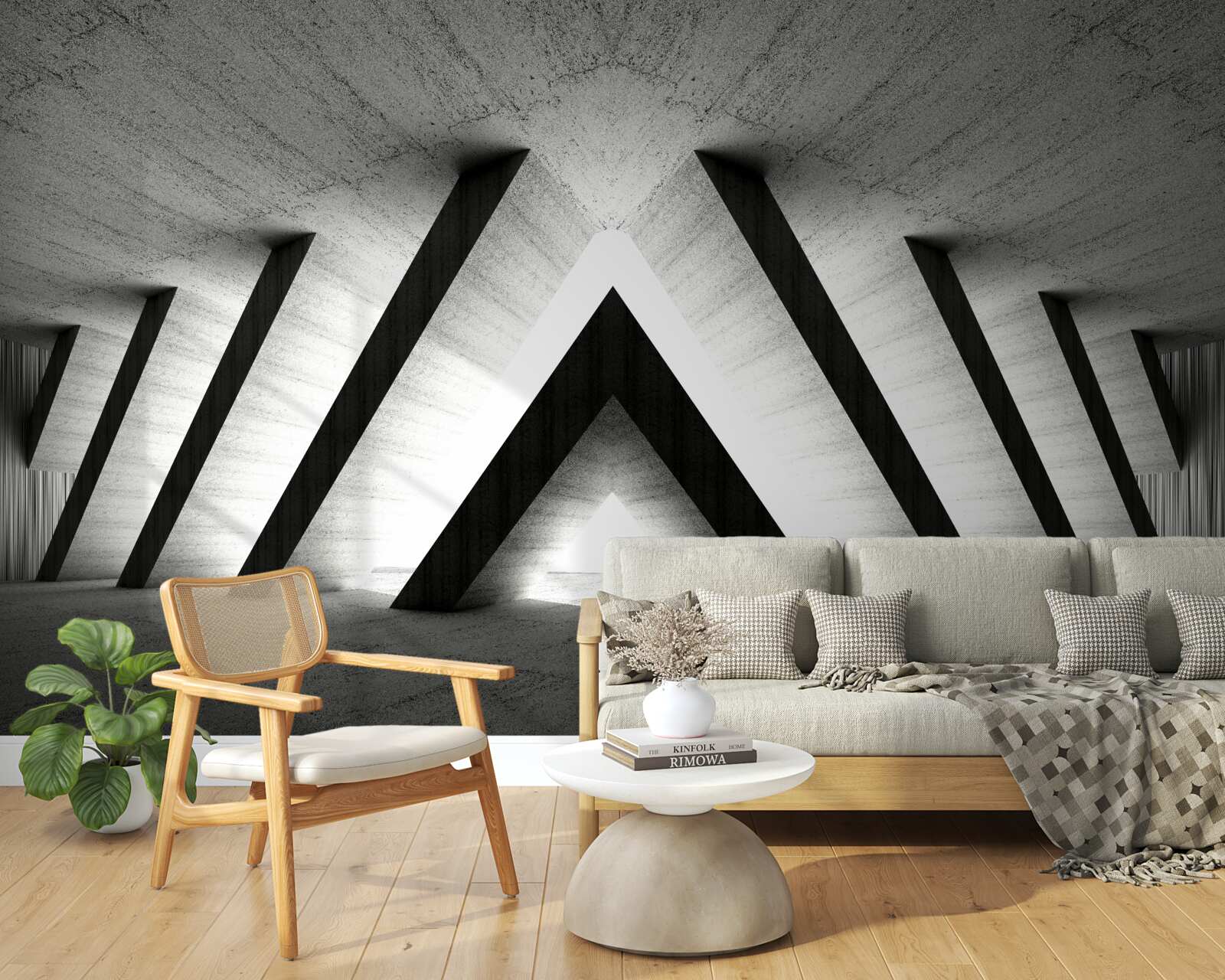 Фотошпалери коридор в абстрактних відтінках сірого