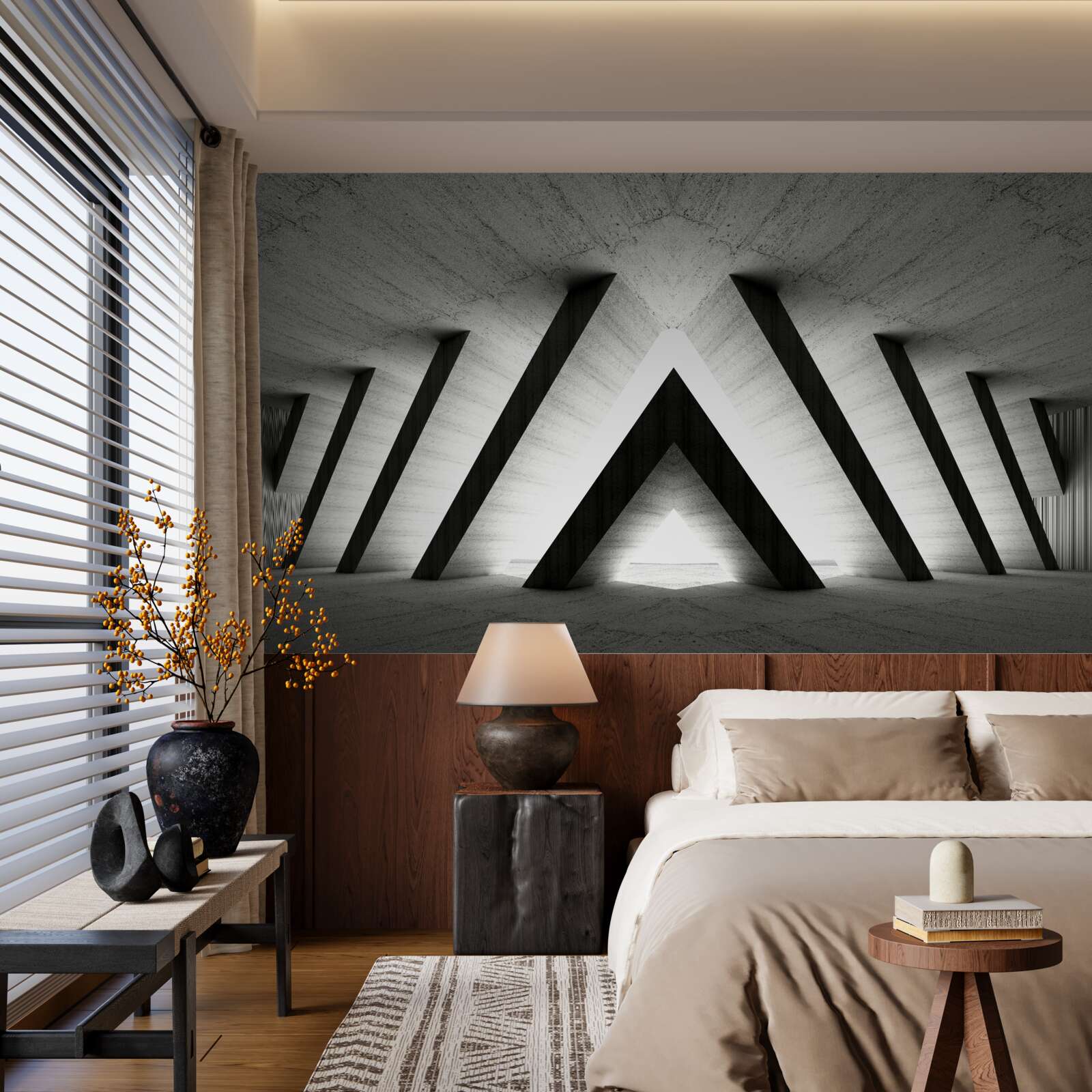 Фотошпалери коридор в абстрактних відтінках сірого