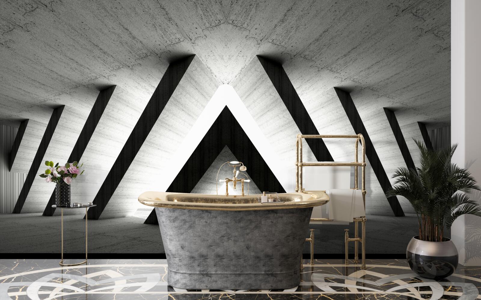 Фотошпалери коридор в абстрактних відтінках сірого