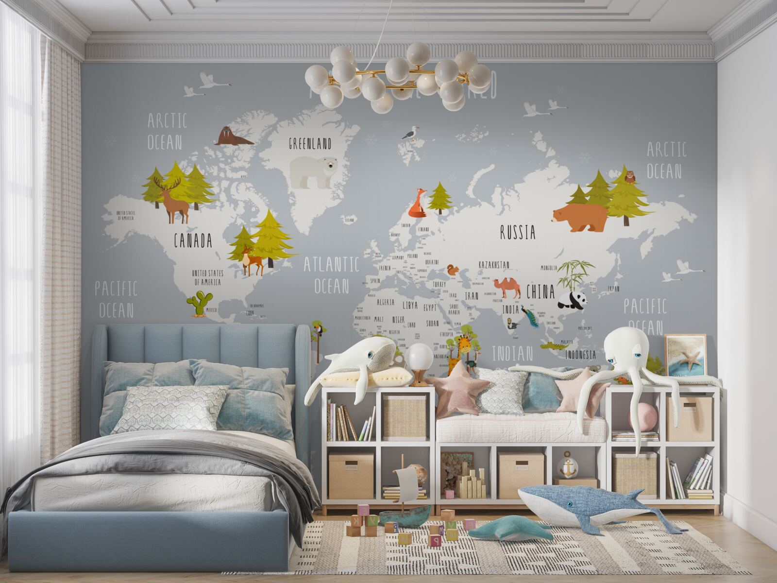 Фотошпалери представників фауни і флори на карті Землі