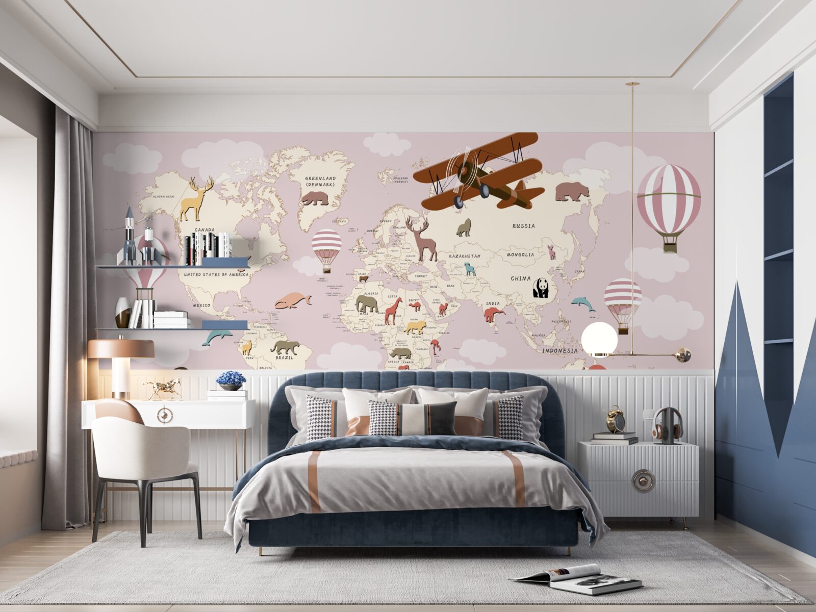 Фотошпалери карта світу з різними деталями