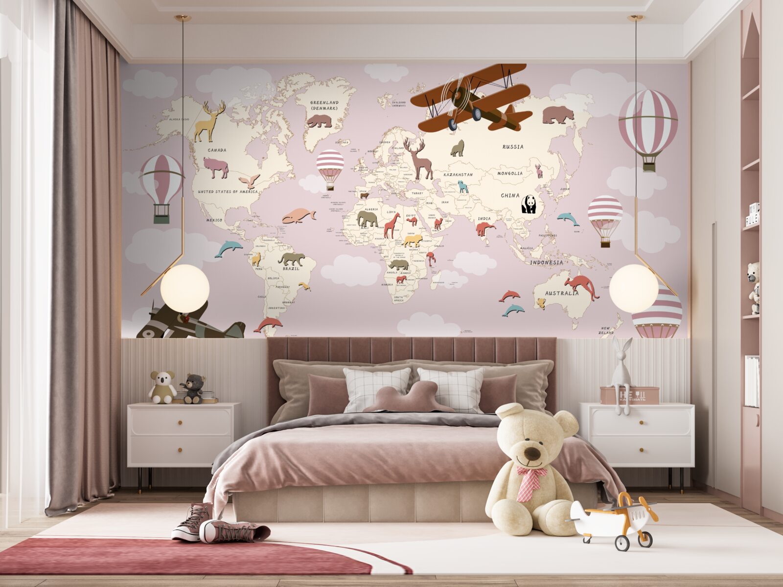 Фотошпалери карта світу з різними деталями