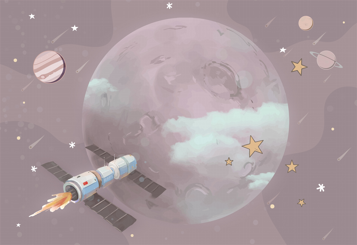 Фотошпалери супутник на орбіті