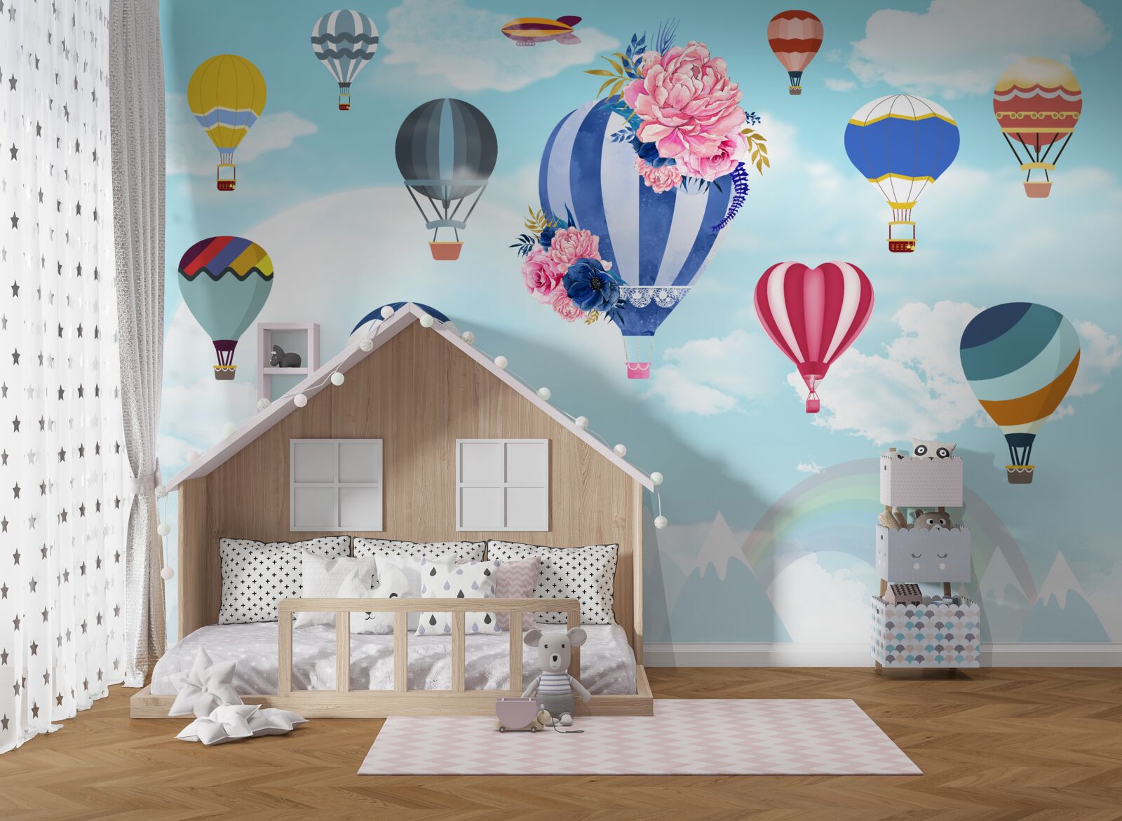 Фотошпалери яскраві кулі в небі