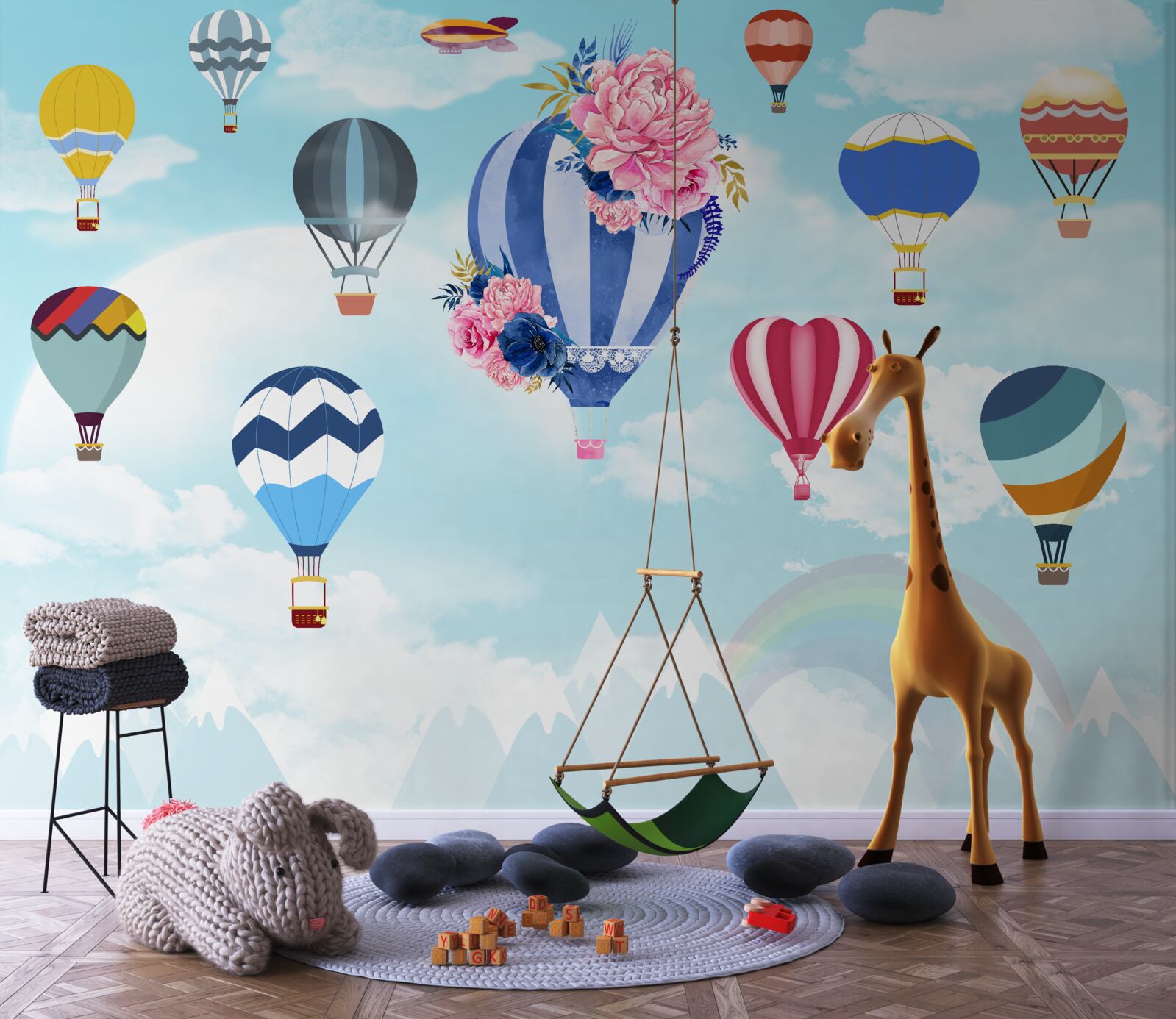 Фотошпалери яскраві кулі в небі