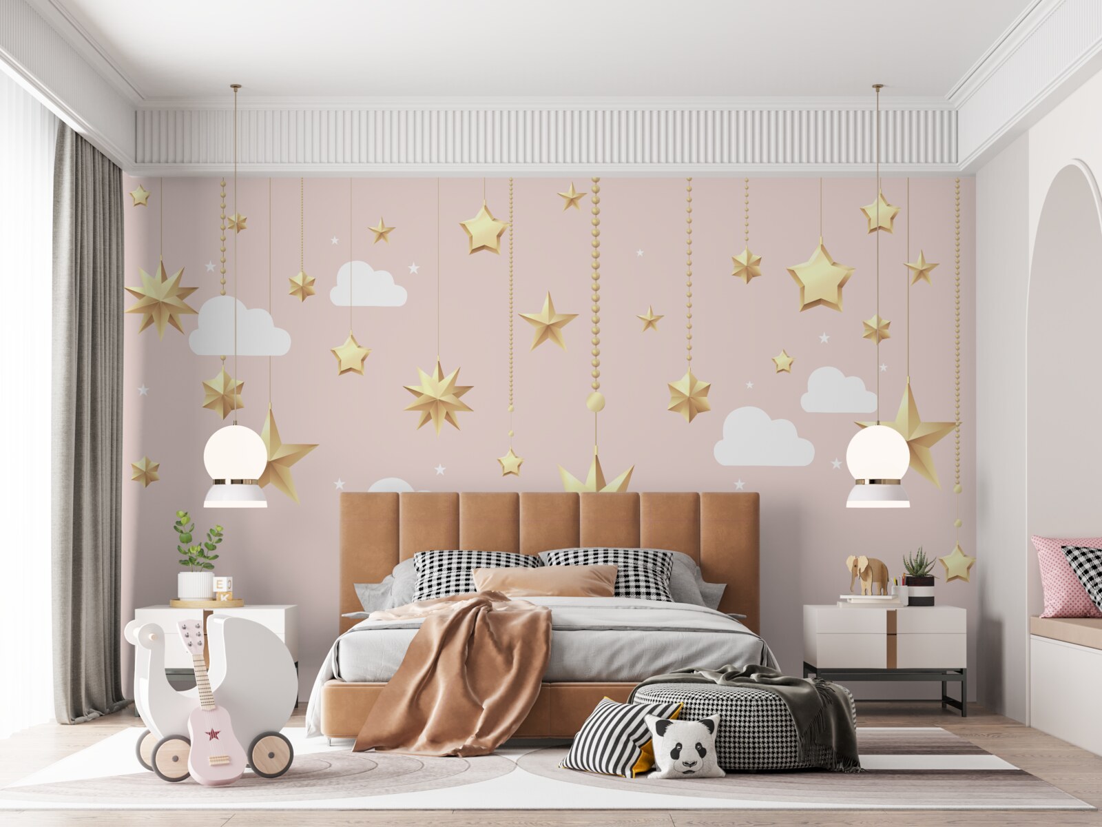 Фотошпалери падають золоті зірки