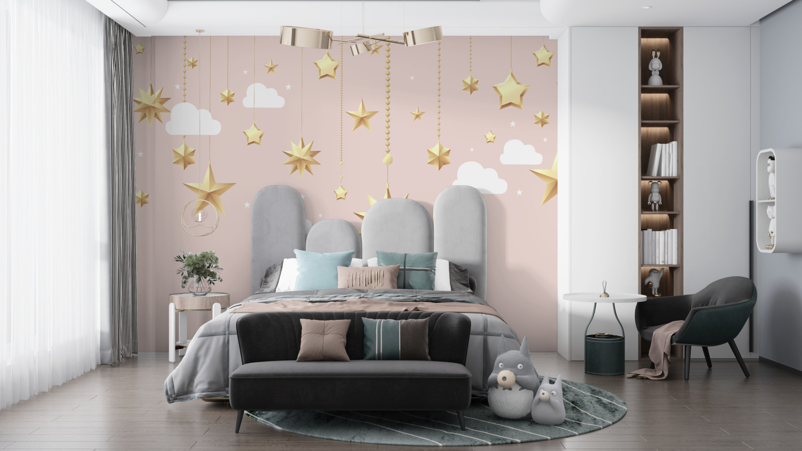 Фотошпалери падають золоті зірки