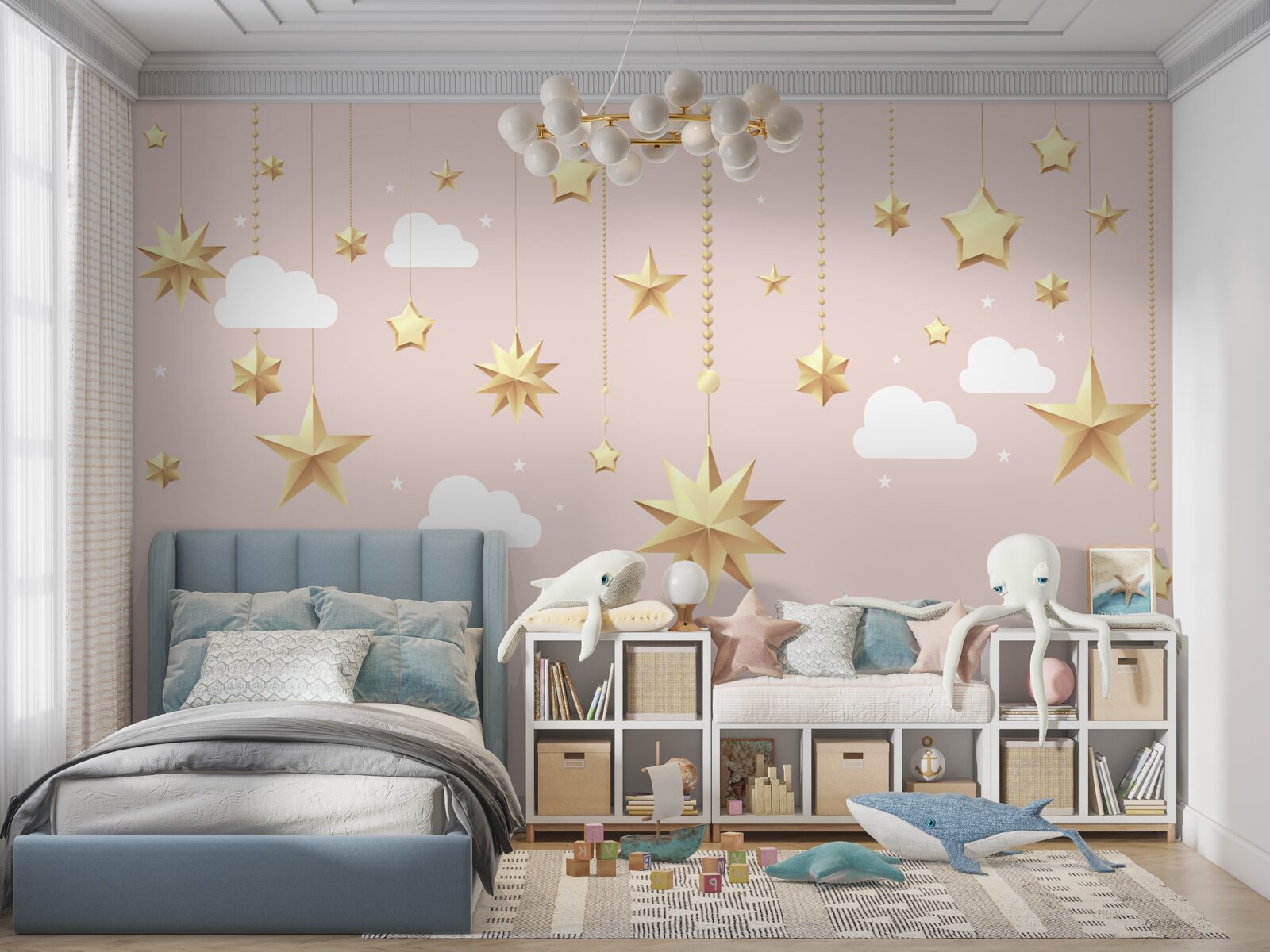 Фотошпалери падають золоті зірки