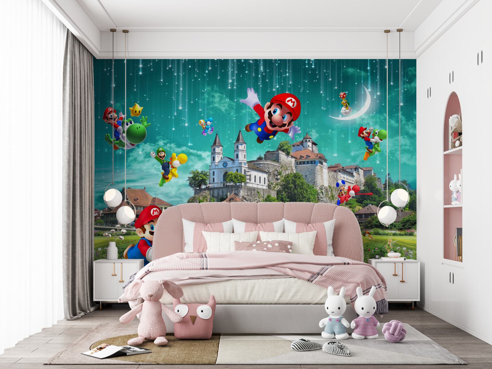 Фотошпалери персонажі маріо в мегаполісі