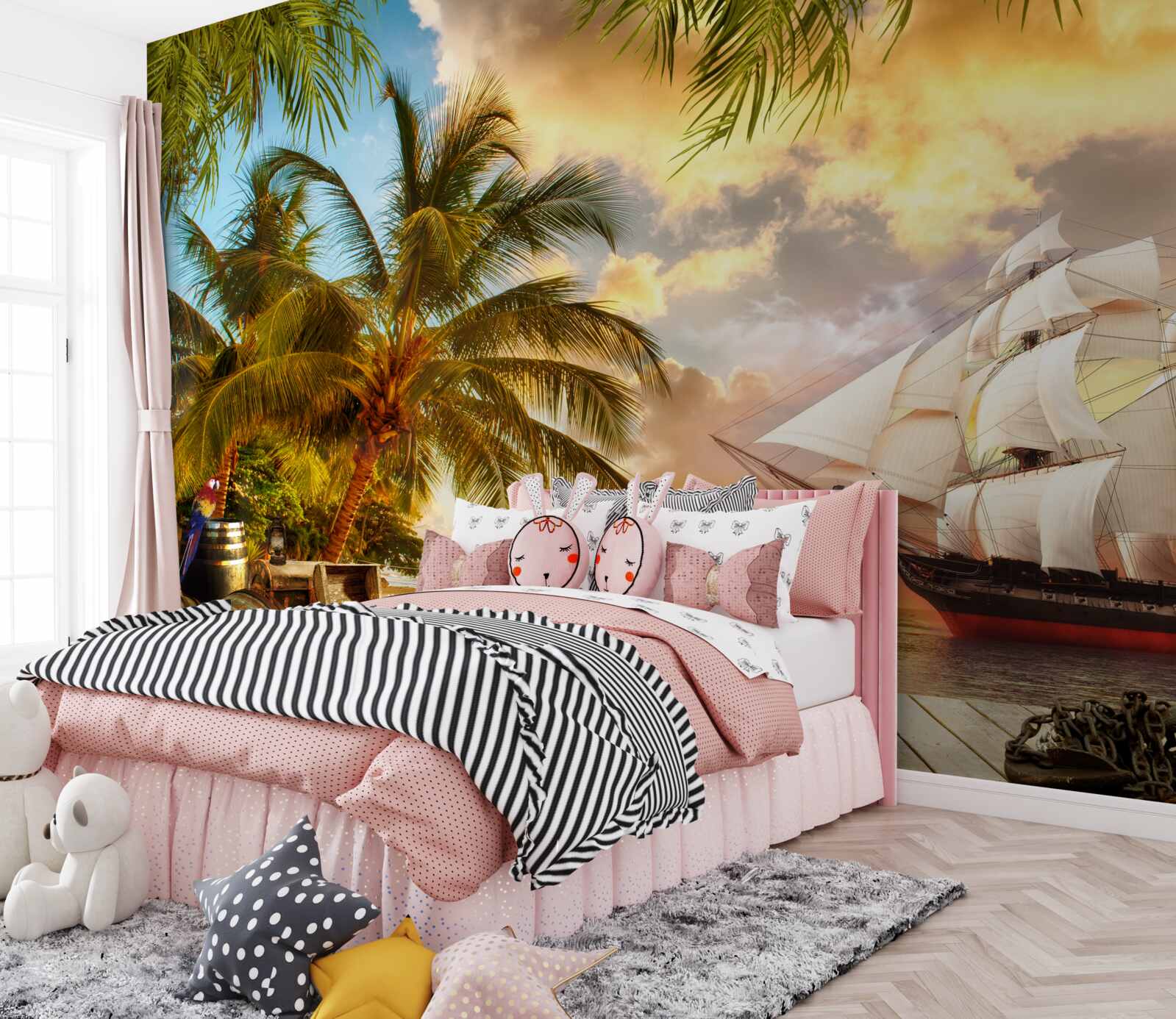 Фотошпалери корабель наближається до берега