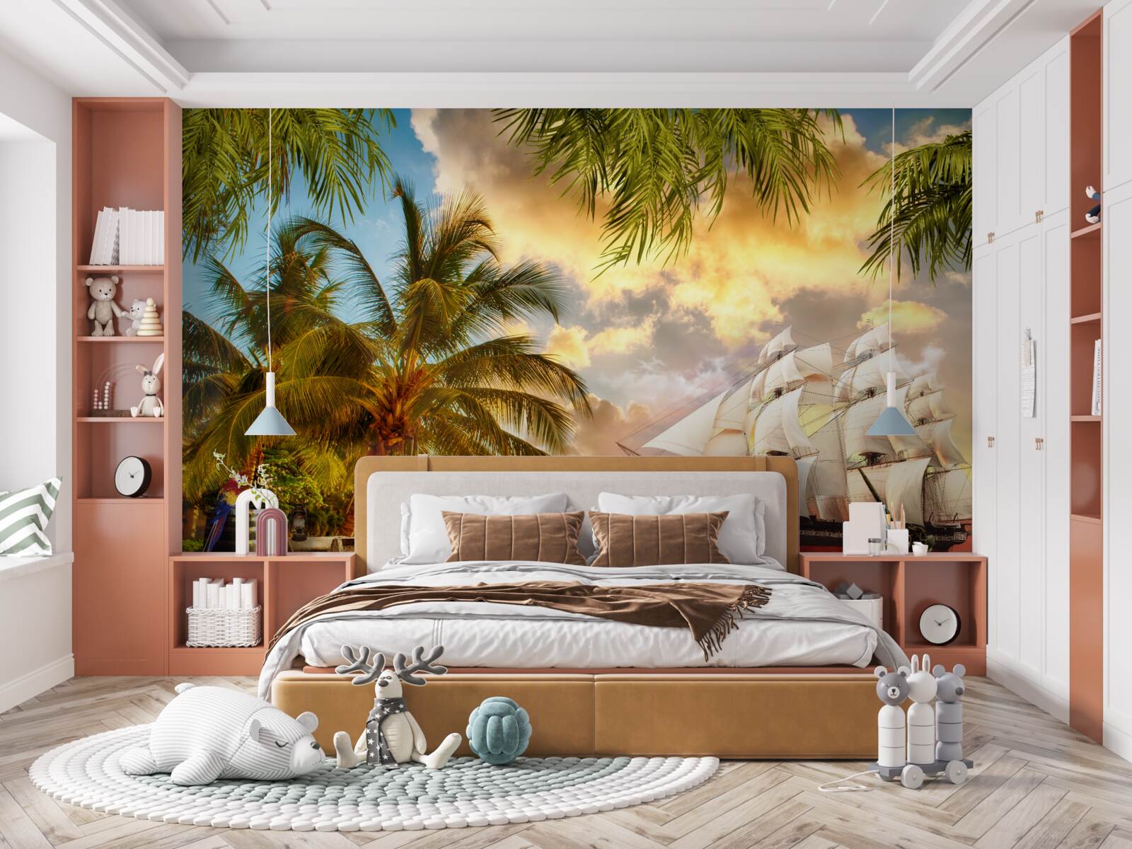 Фотошпалери корабель наближається до берега