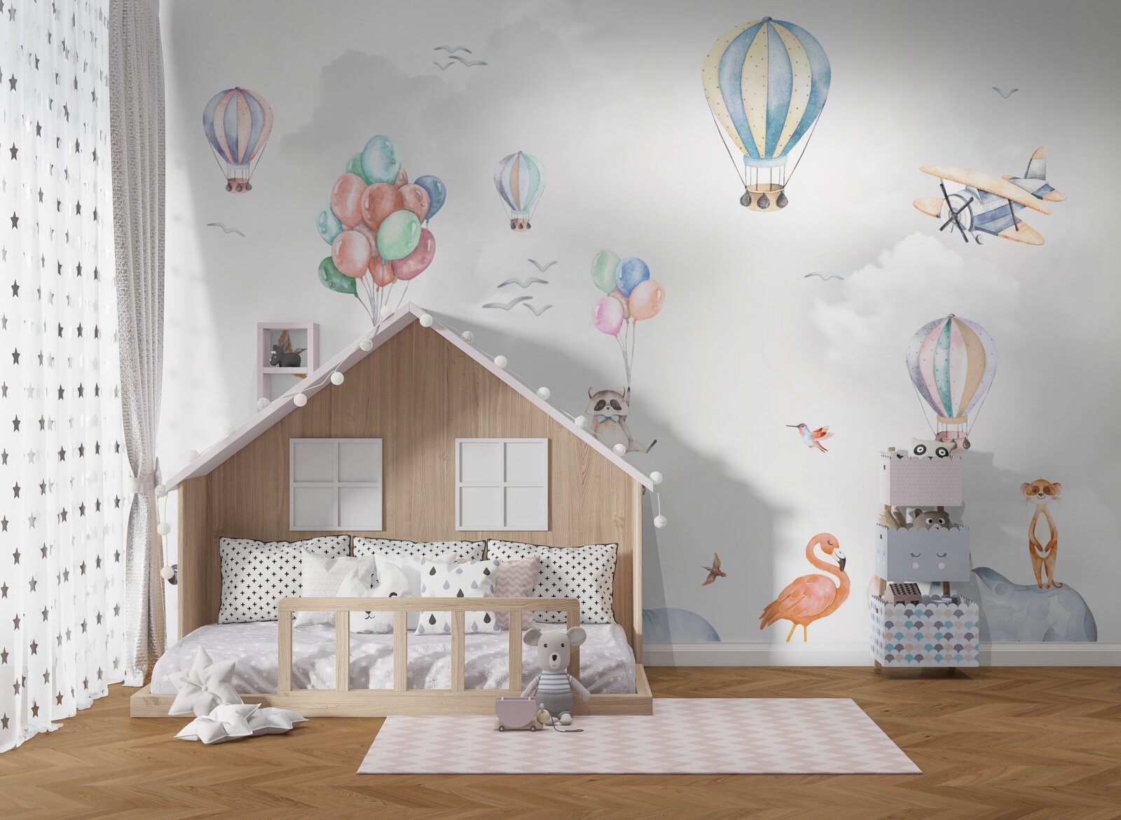 Фотошпалери повітряні кулі та повітряні кульки літають вище, ніж тварини