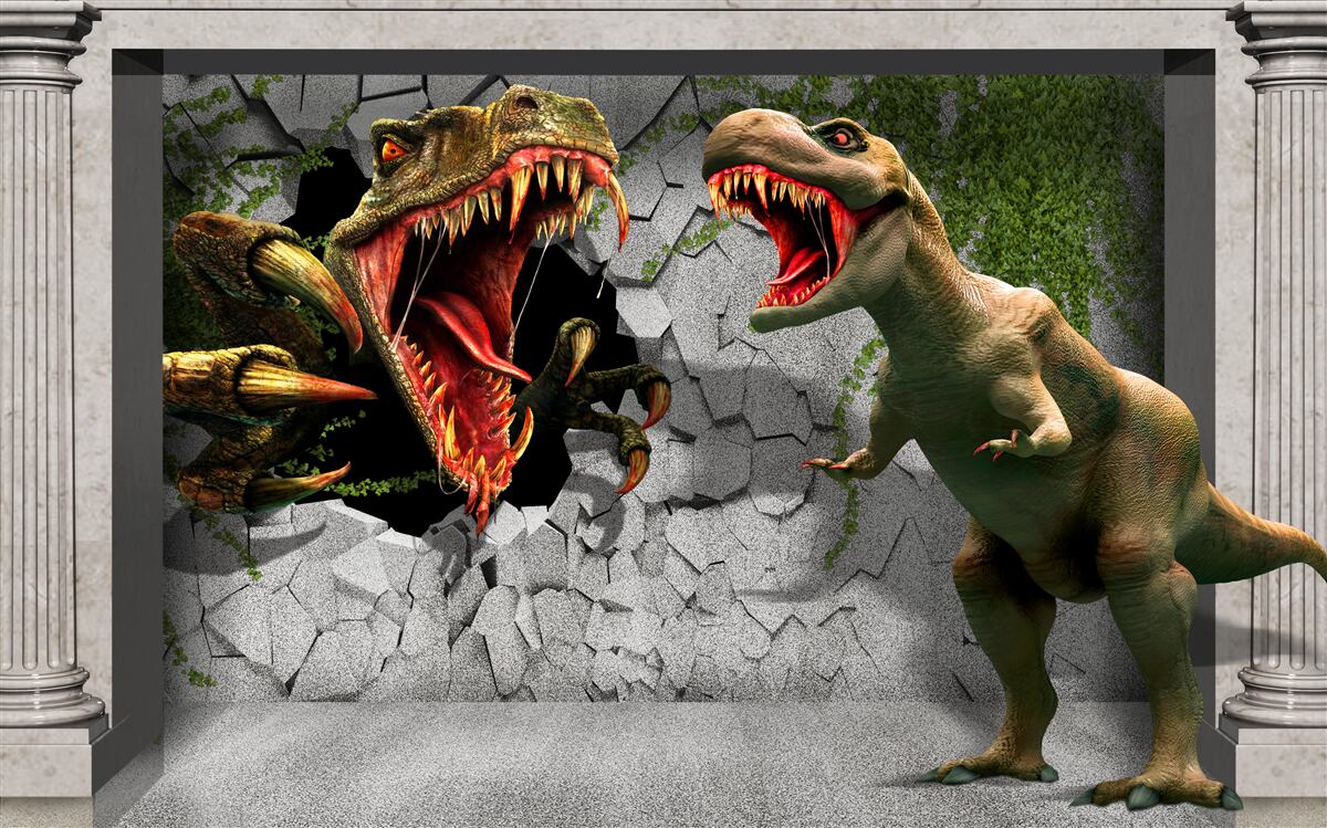 Фотошпалери динозаври виражають гнів