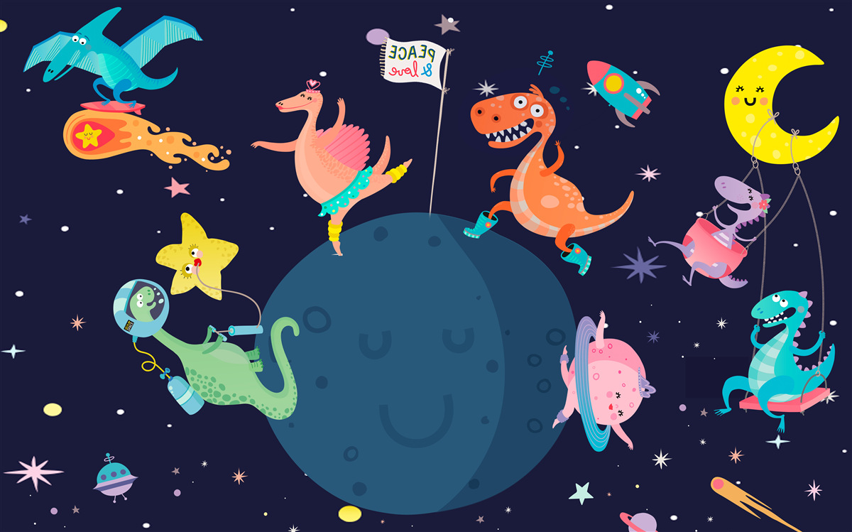 Фотошпалери космічні динозаври