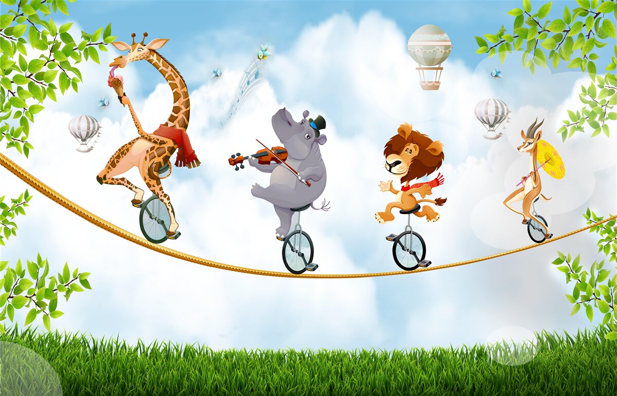 Фотошпалери звірі на тірольських та одноколісних велосипедах