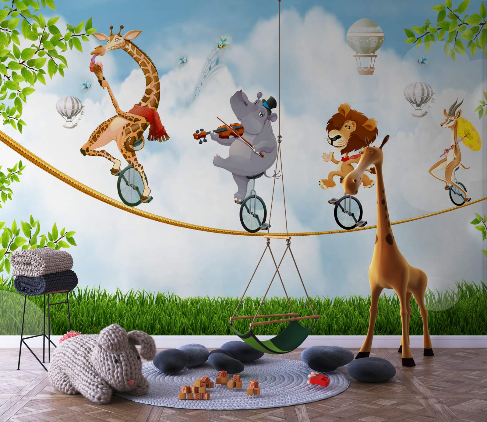 Фотошпалери звірі на тірольських та одноколісних велосипедах