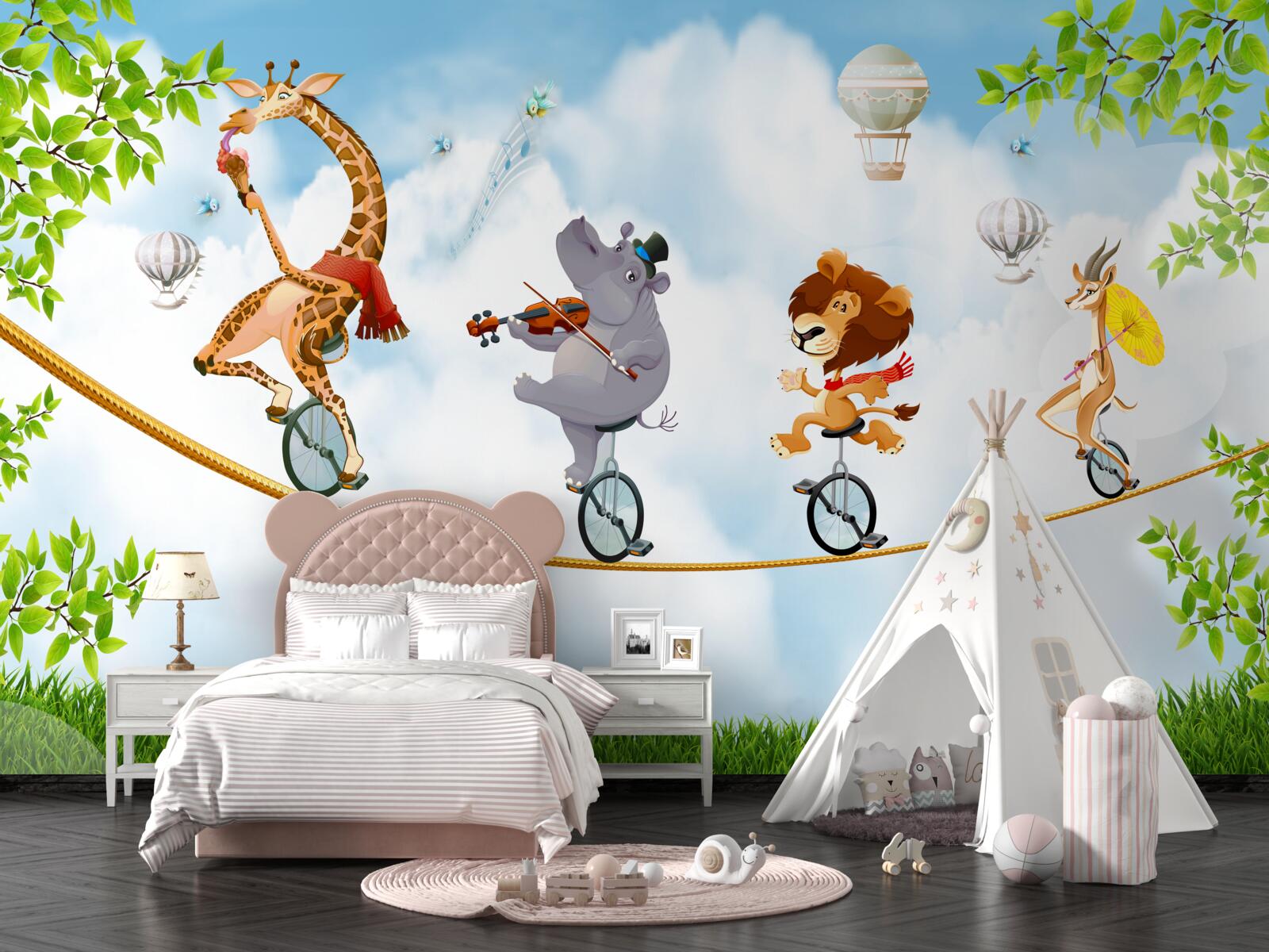 Фотошпалери звірі на тірольських та одноколісних велосипедах