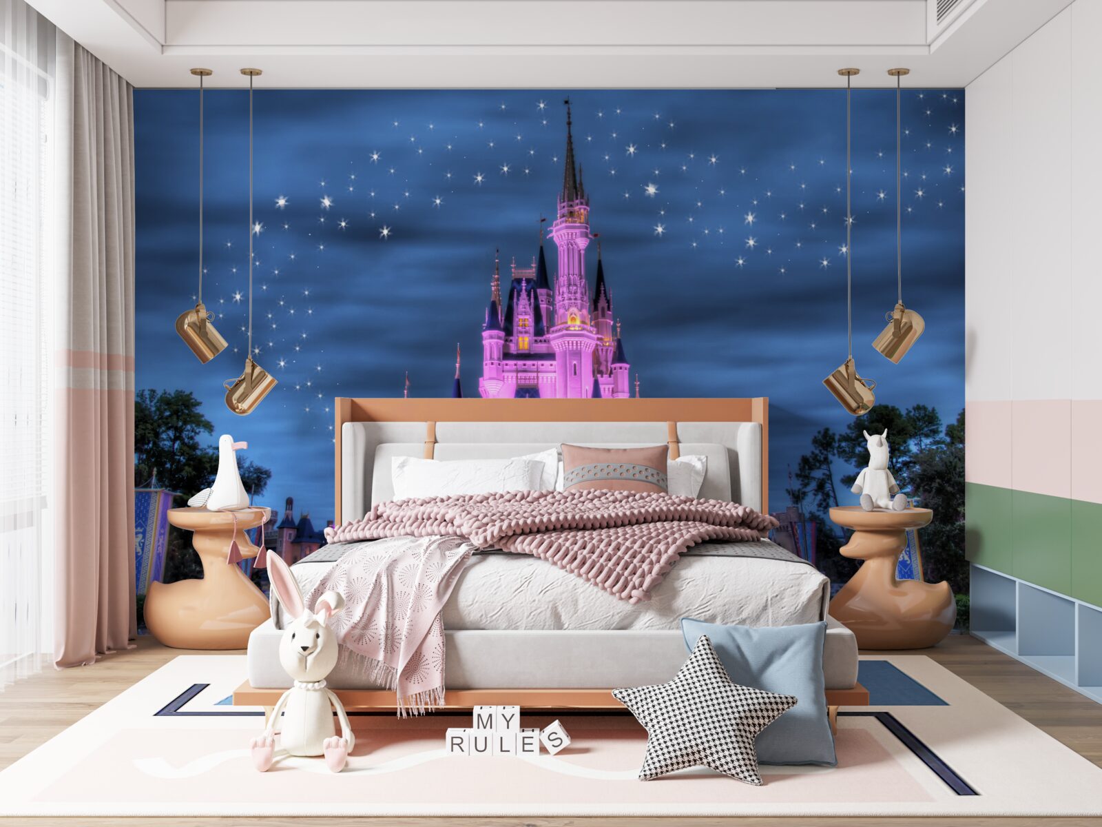 Фотошпалери вечірнє освітлення замку