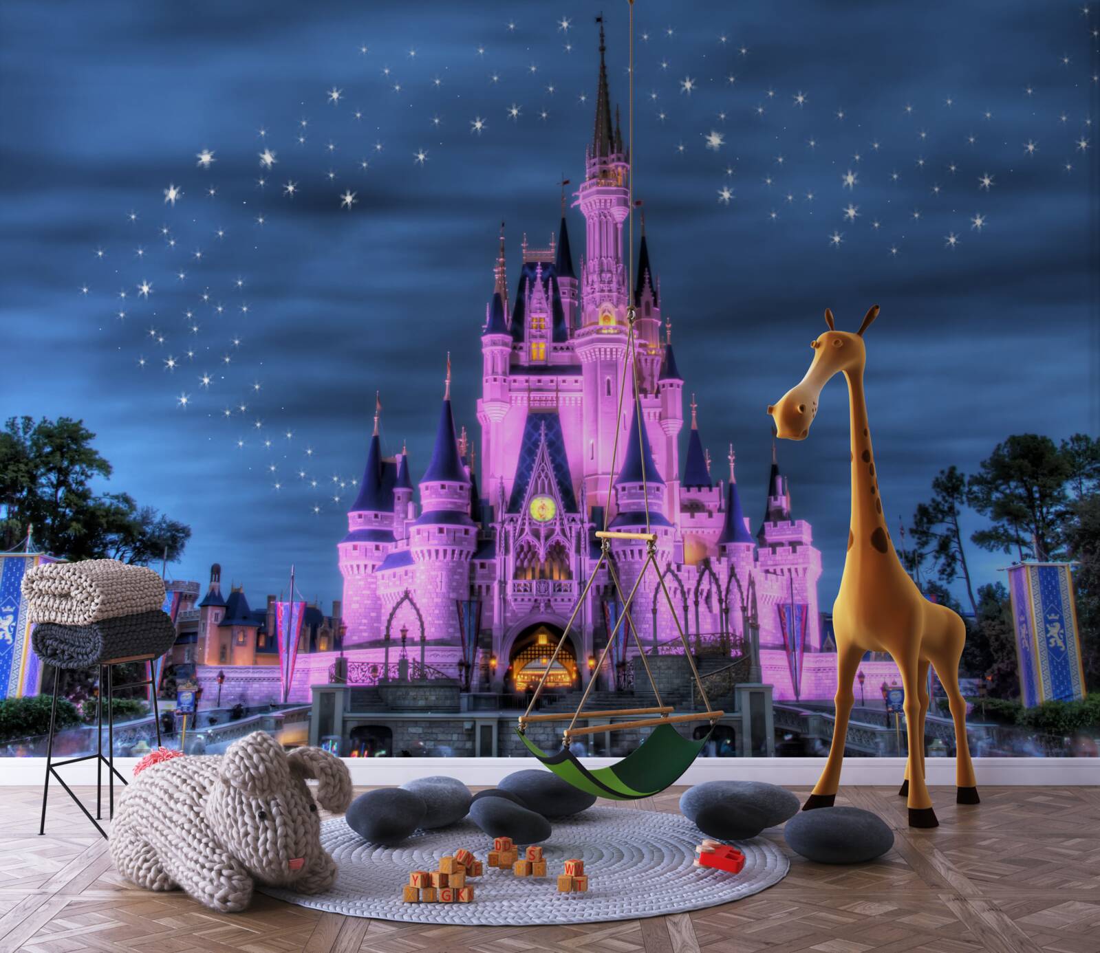 Фотошпалери вечірнє освітлення замку