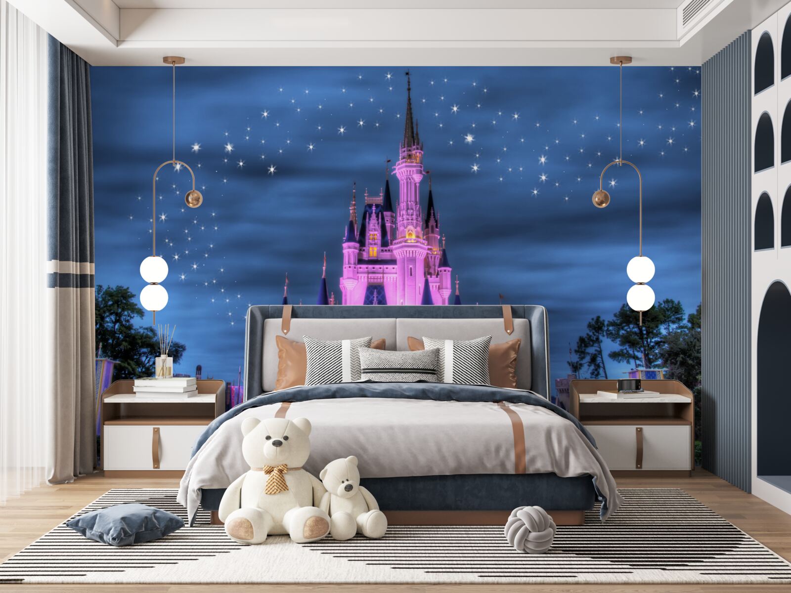 Фотошпалери вечірнє освітлення замку