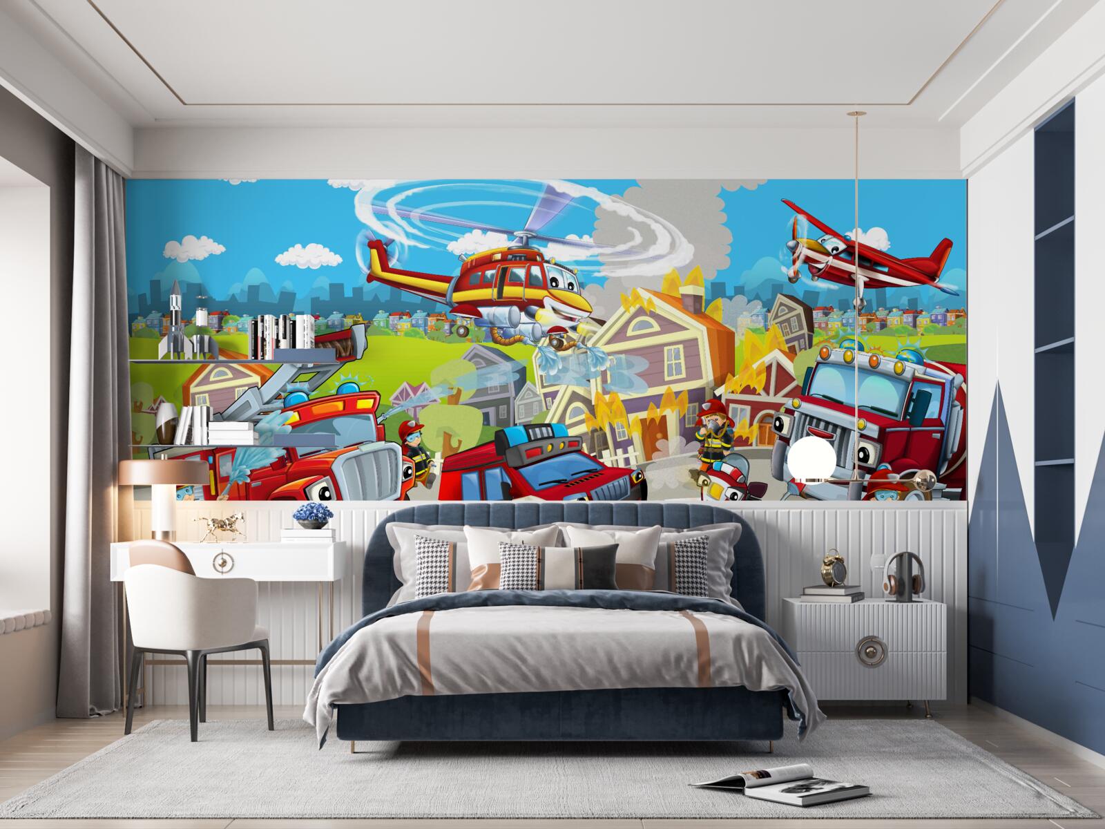 Фотошпалери пожежники та різні види транспорту