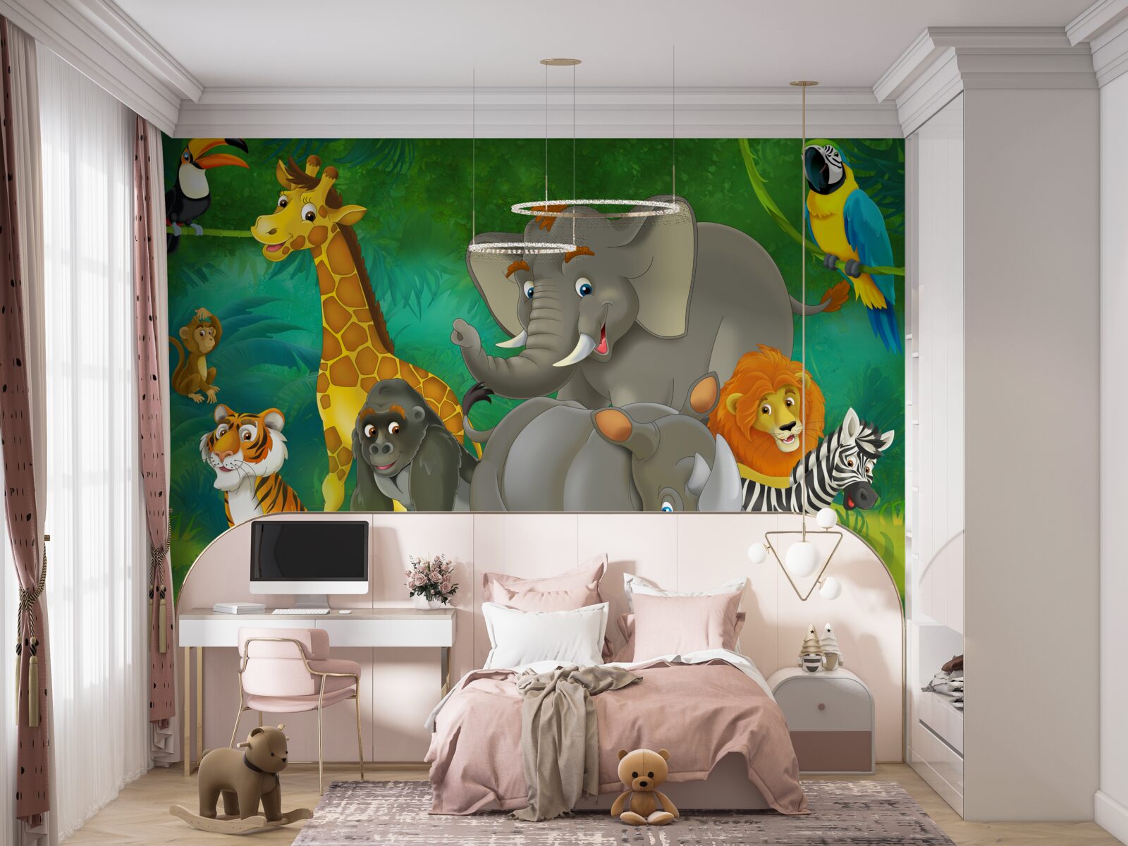 Фотошпалери у лісі тварини виражають радість