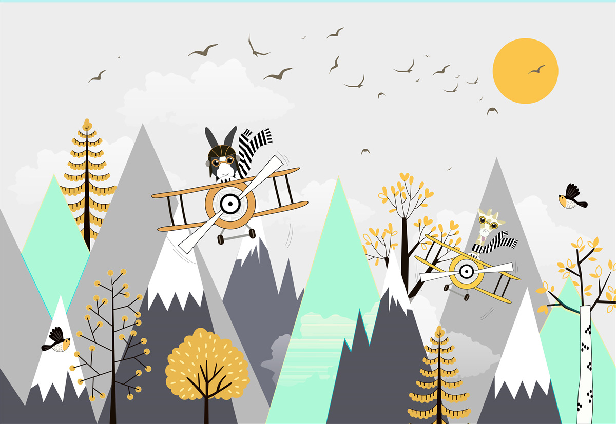 Фотошпалери тварини кружляють над горами