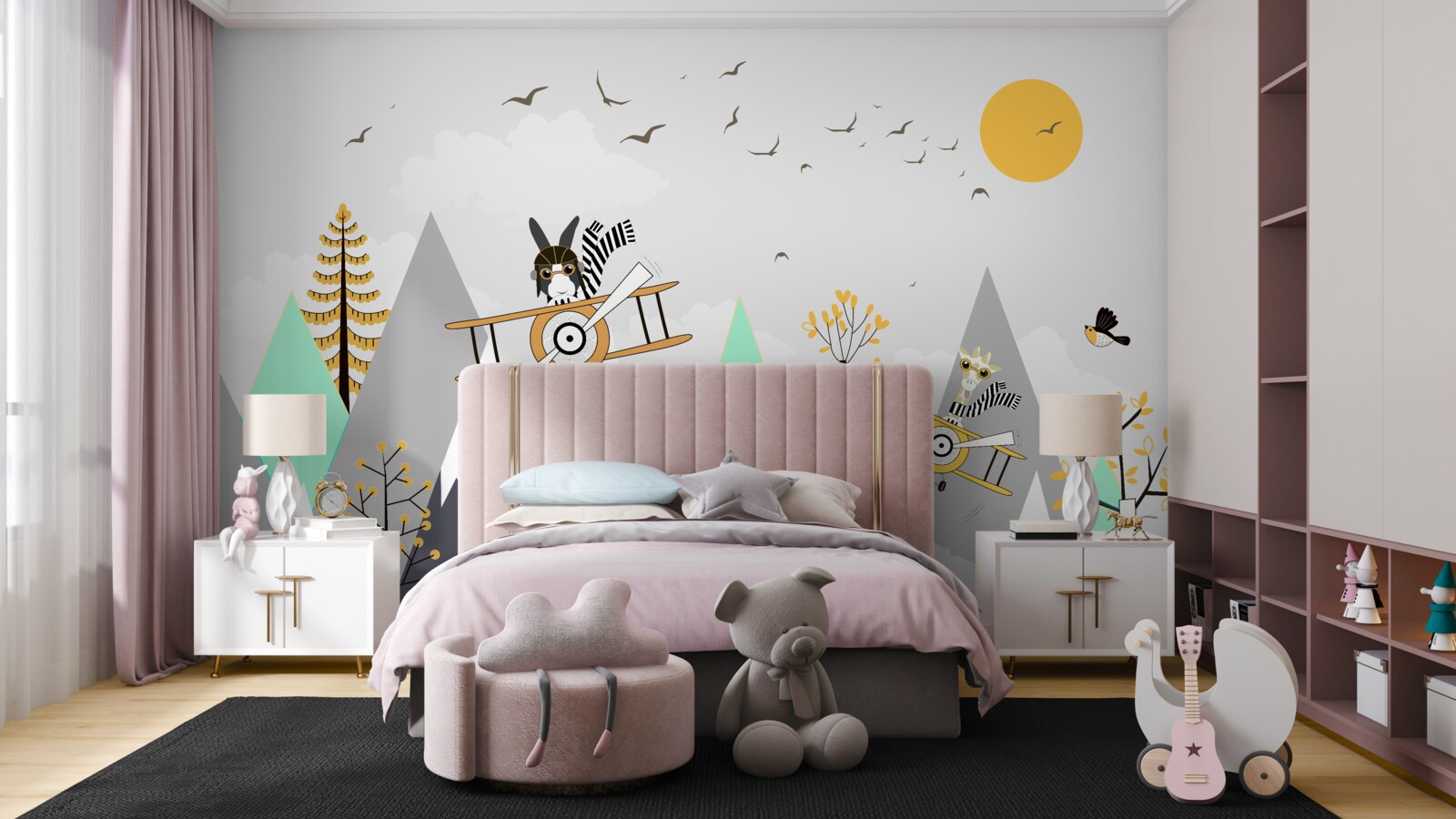 Фотошпалери тварини кружляють над горами