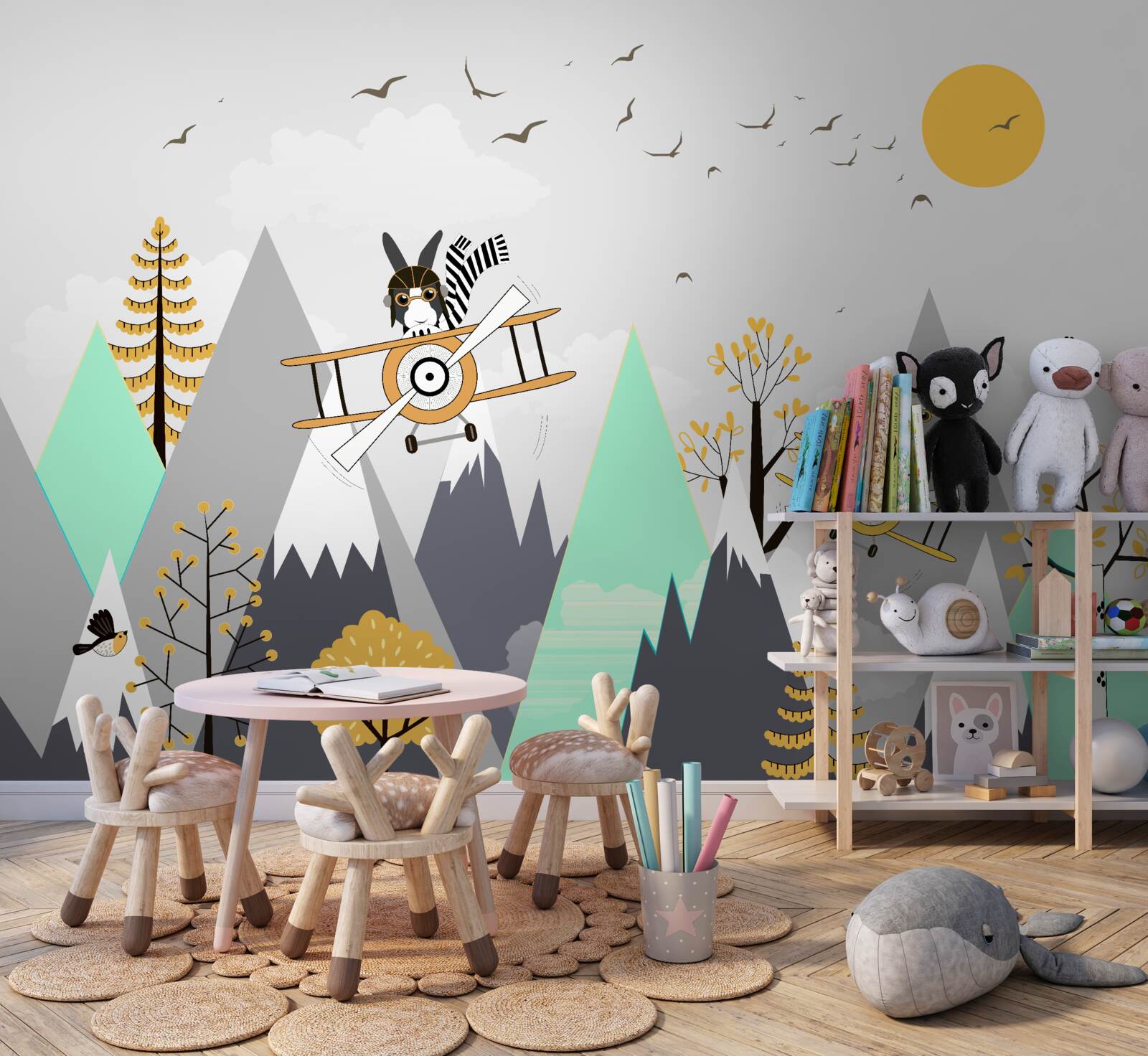 Фотошпалери тварини кружляють над горами