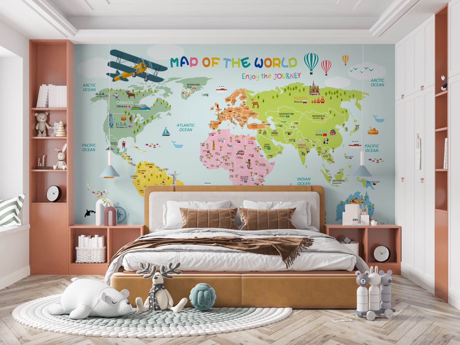 Фотошпалери карта світу для дітей