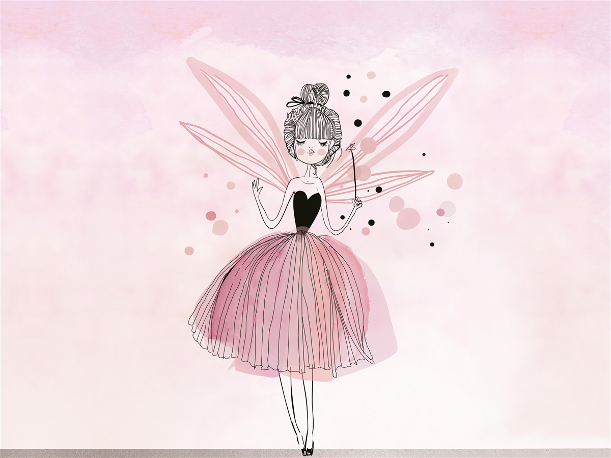 Фотошпалери фея на рожевому тлі