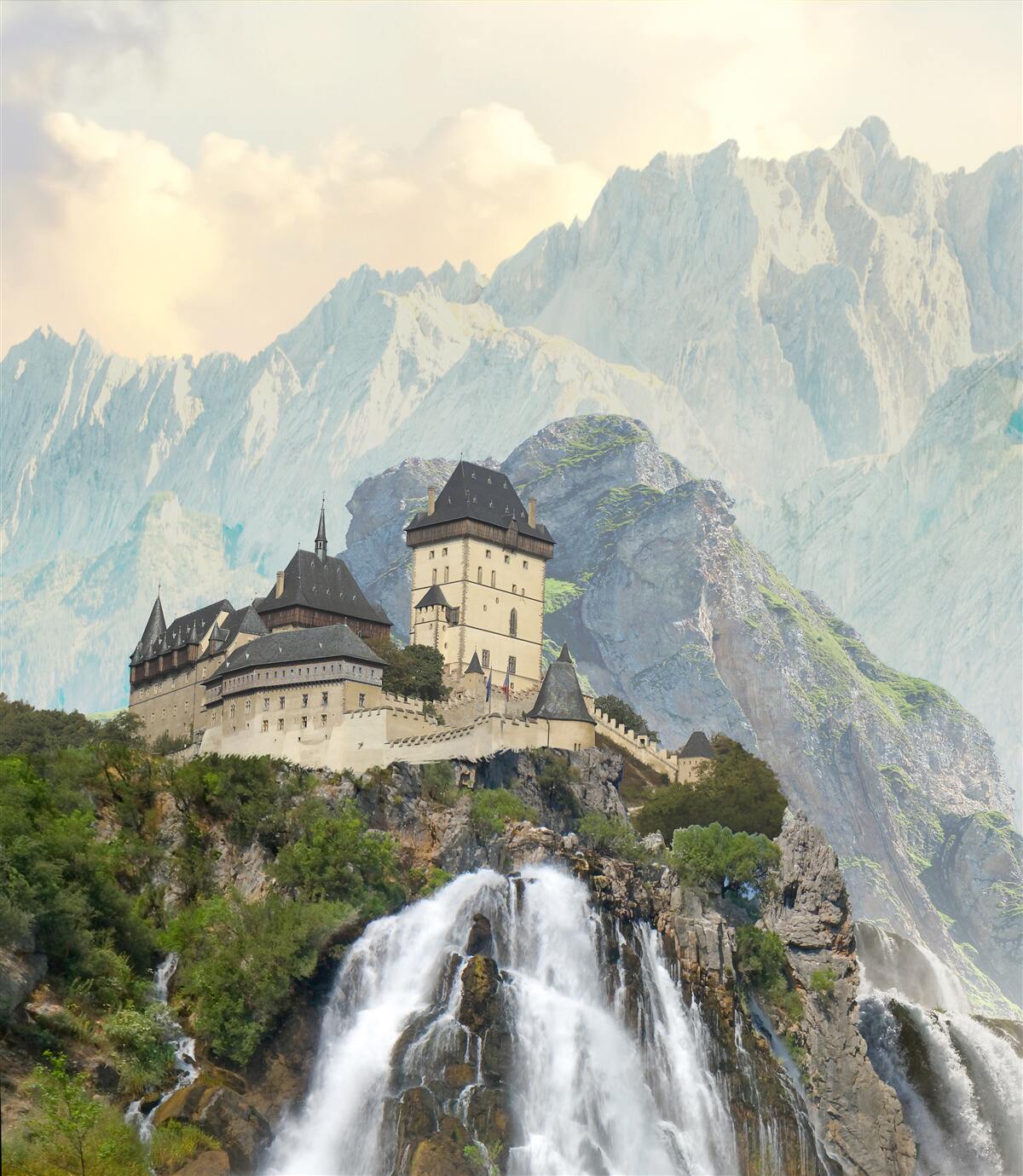 Фотошпалери Карлштейн - замок, розташований у горах.