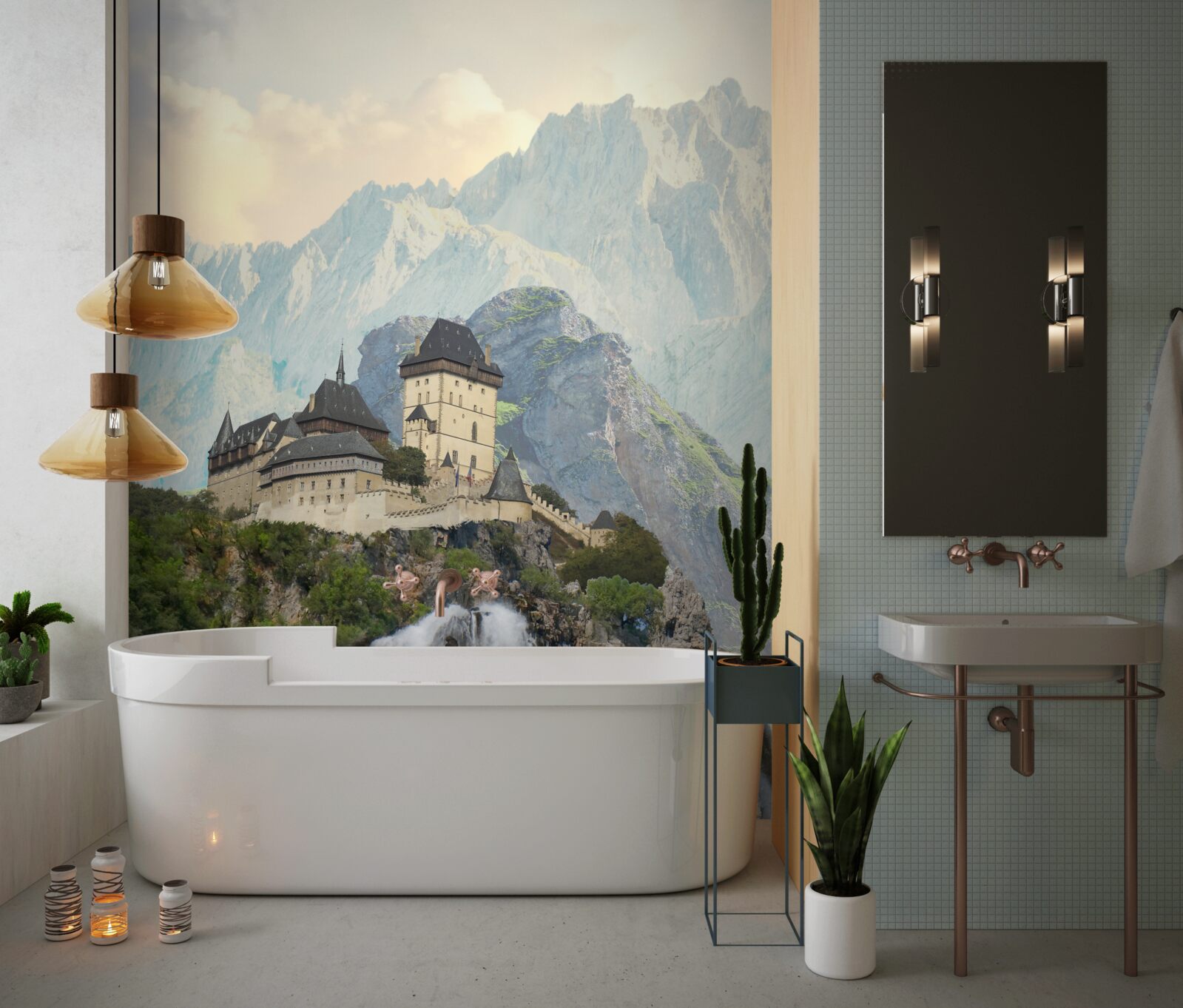 Фотошпалери Карлштейн - замок, розташований у горах.