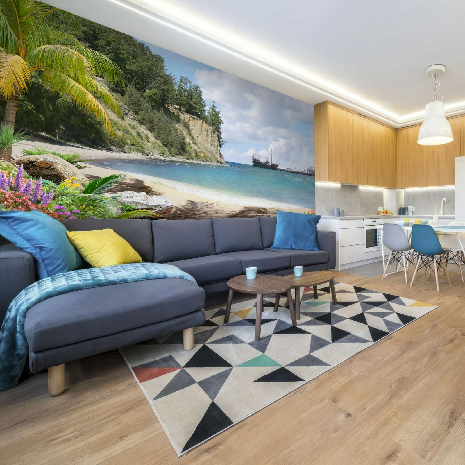 Фотошпалери гавань з кораблями