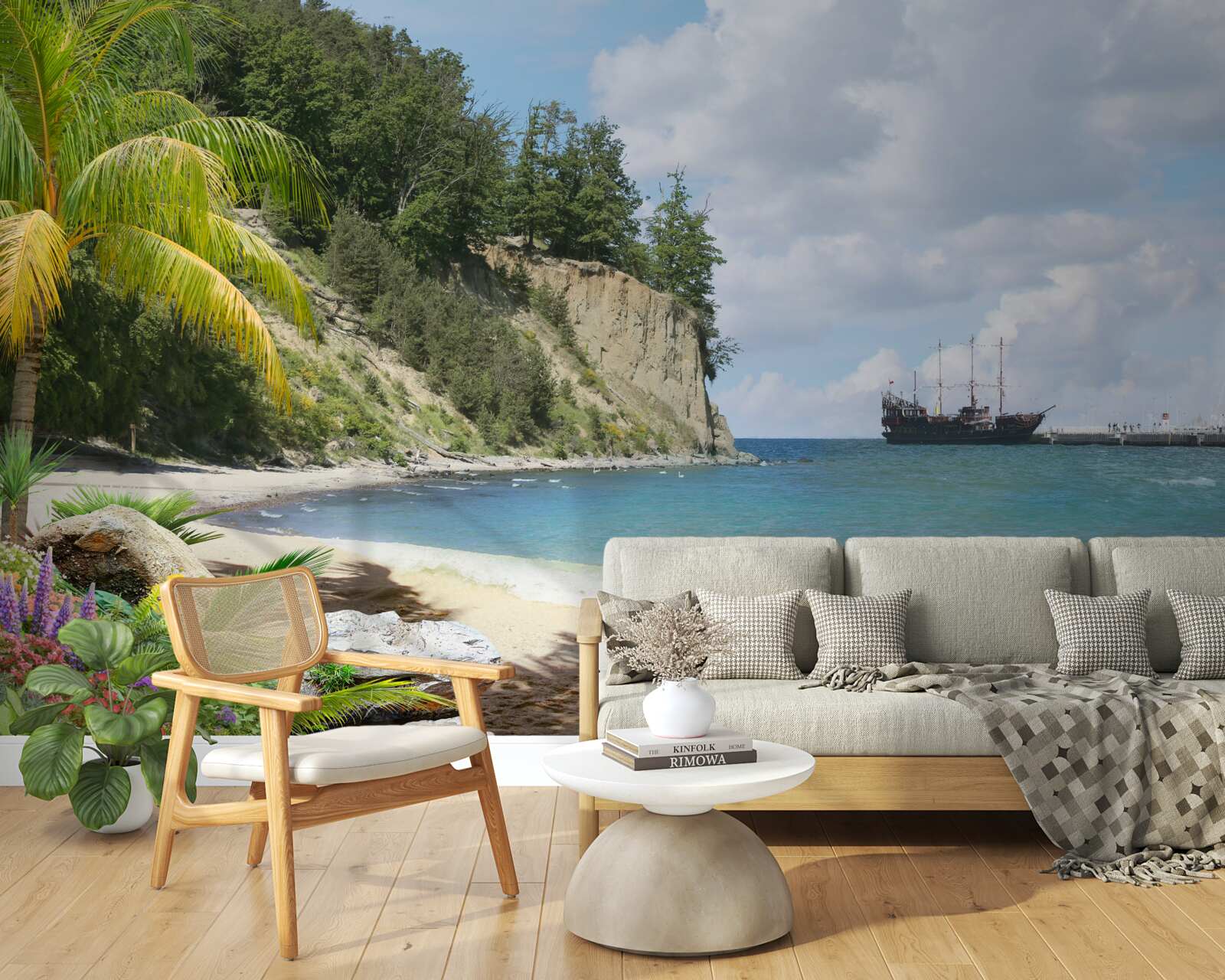 Фотошпалери гавань з кораблями