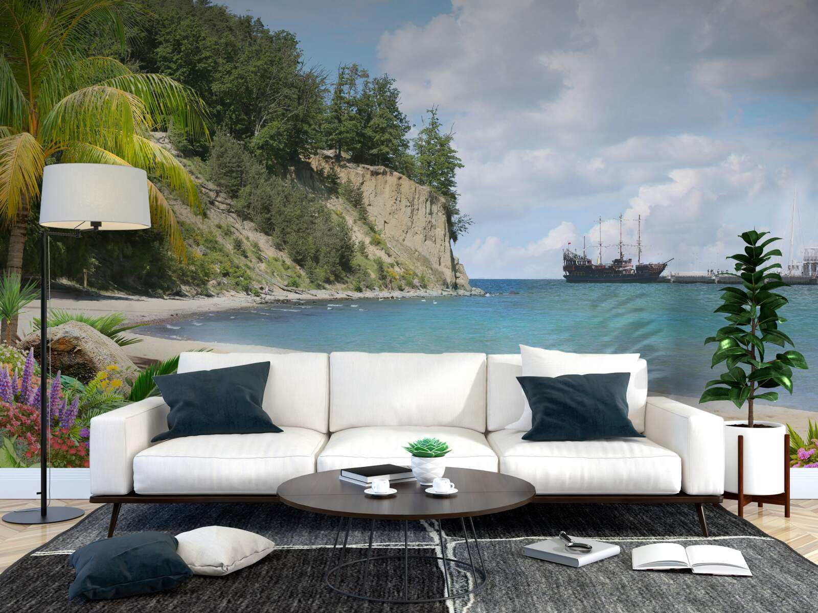 Фотошпалери гавань з кораблями