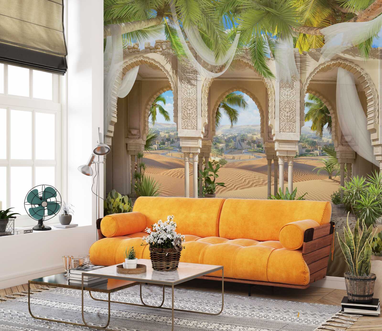 Фотошпалери панорама пустелі з палацу